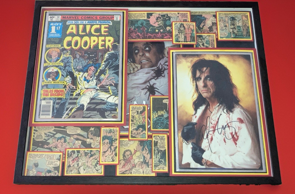 Alice Cooper One-of-a-Kind Autographed 3D Marvel Comic Shadowbox Display