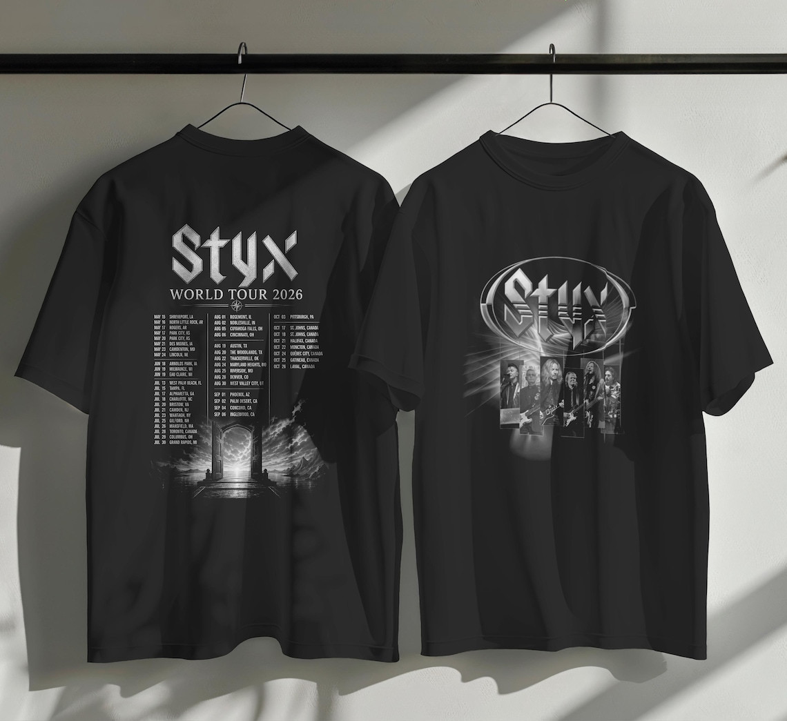 Styx World Tour 2026 T-Shirt: Retro Rock Band Concert Merch Styx World Tour 2026 T-Shirt: Retro Rock Band Concert Merch