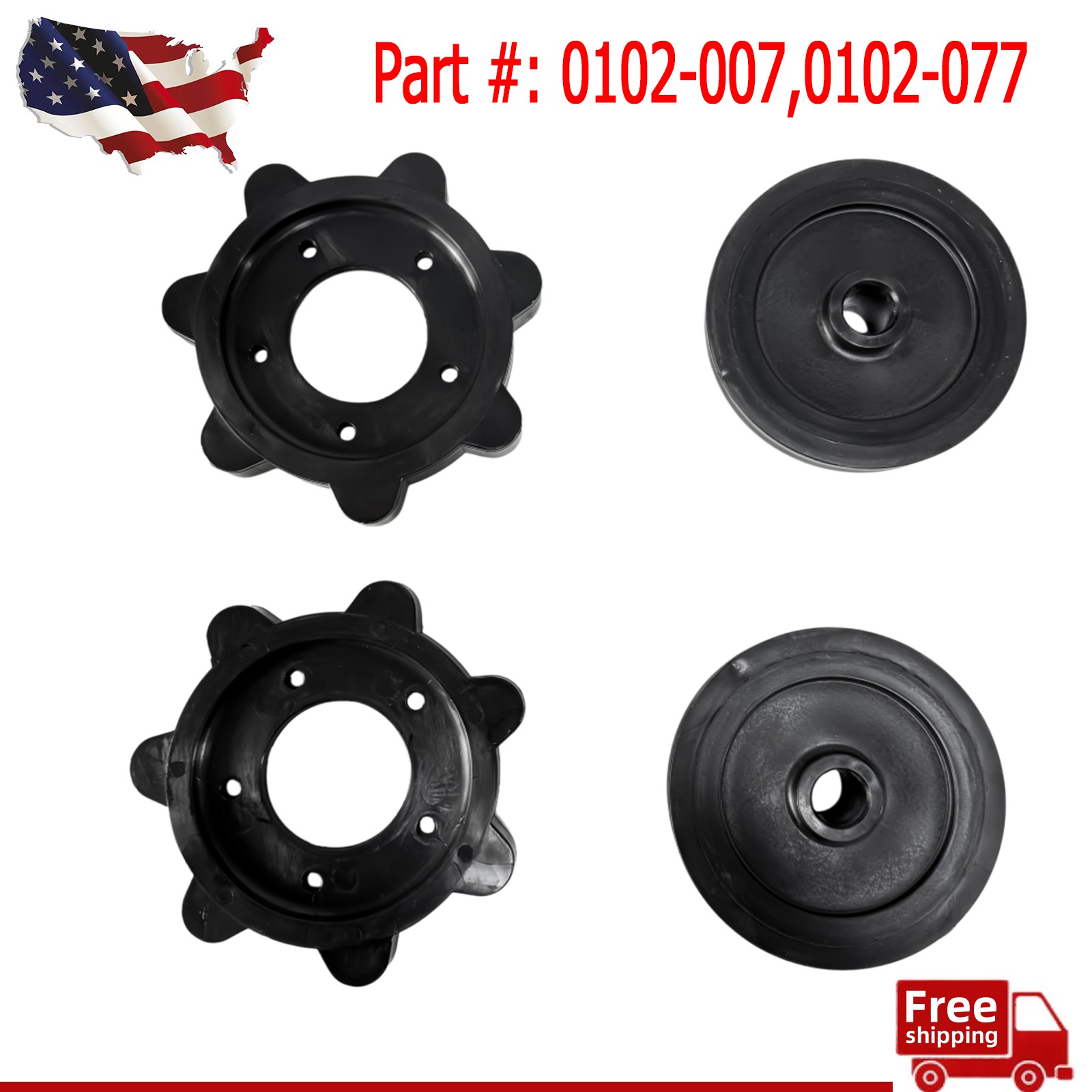 0102-015 0102-077 NEW Vintage Drive Shaft Sprocket + Idler Wheel 0102-011