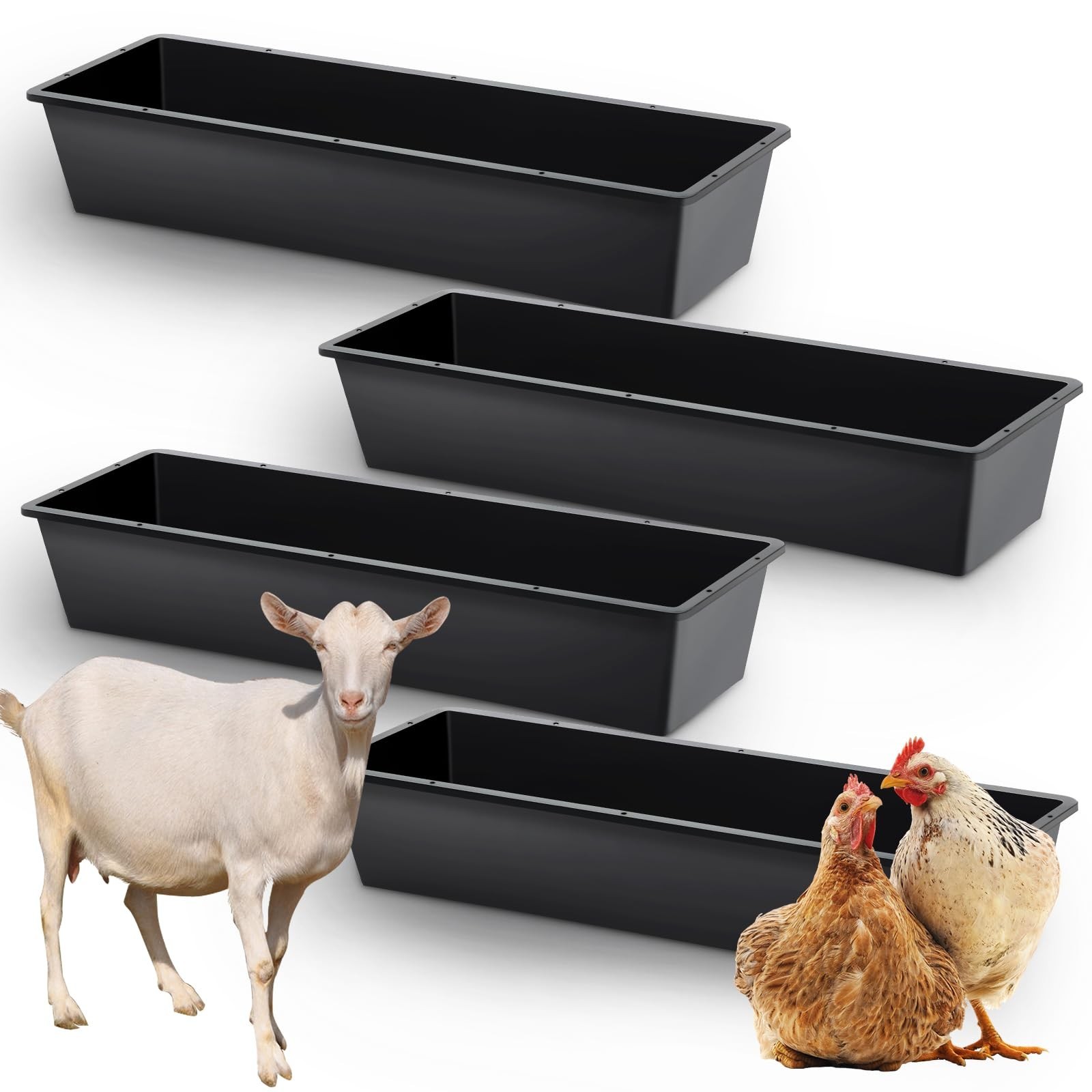 Geelin 4 Pcs 12 Gallon/48 Quart Large Capacity Livestock Water Trough 39 Geelin 4 Pcs 12 Gallon/48 Quart Large Capacity Livestock Water Trough 39