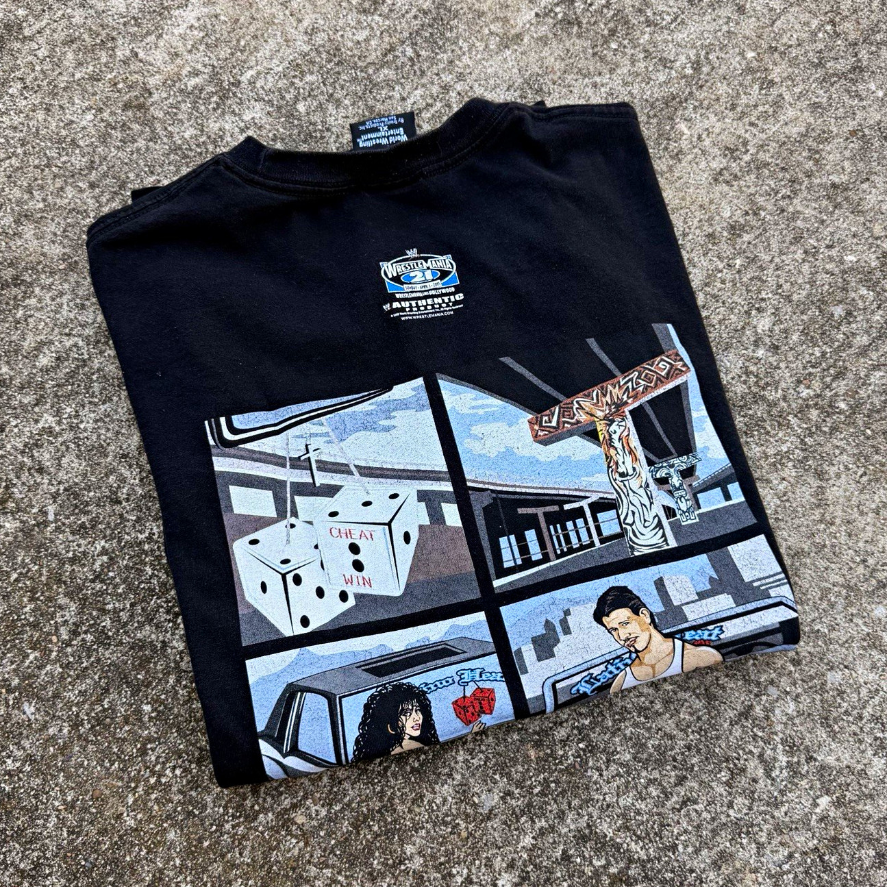 INSANE 2005 WWE EDDIE GUERRERO LICENSE TO STEAL WRESTLE MANIA 21 TEE INSANE 2005 WWE EDDIE GUERRERO LICENSE TO STEAL WRESTLE MANIA 21 TEE