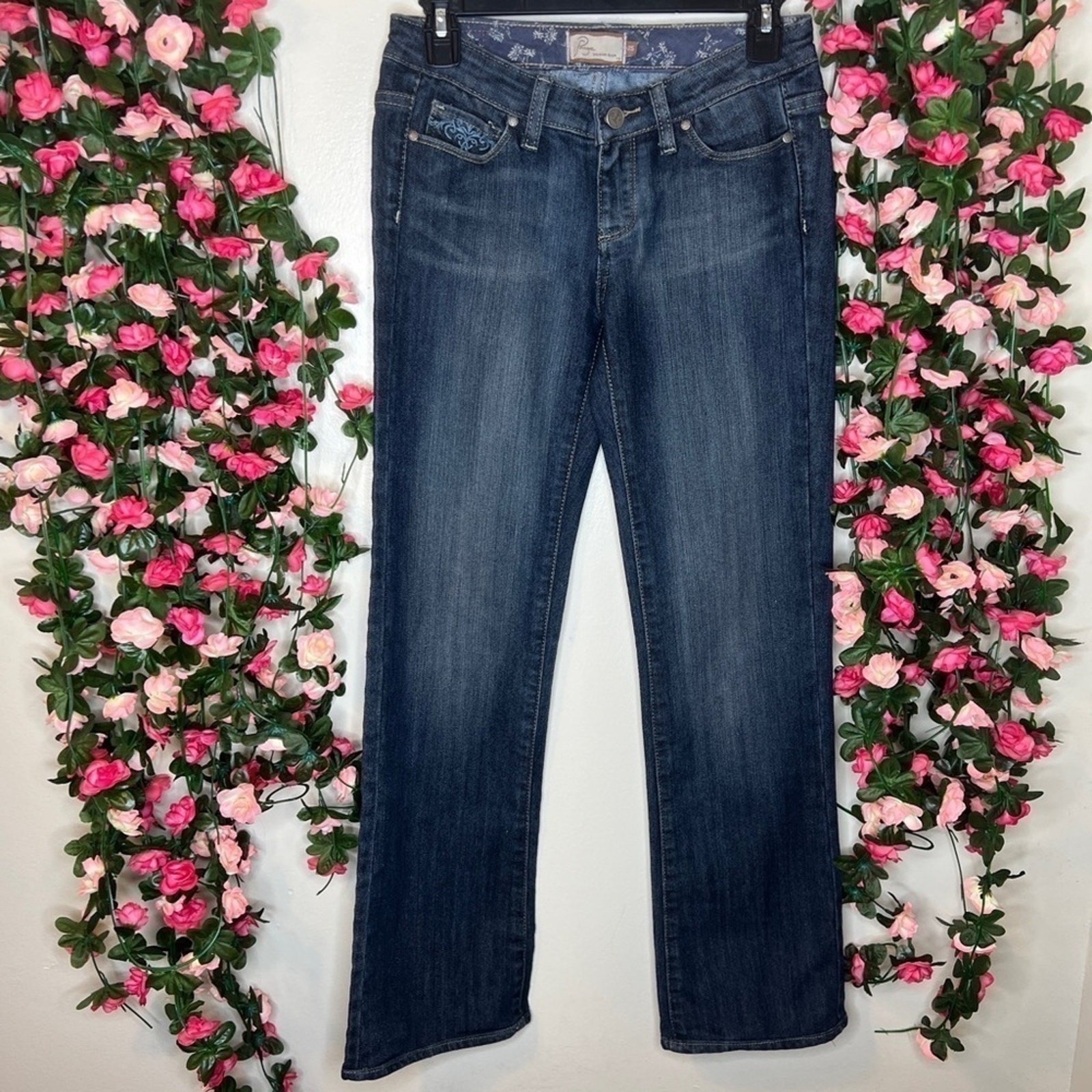 Paige Premium Denim Womens 25 Bootcut Jeans Benedict Canyon Dark Wash Blue 25x30