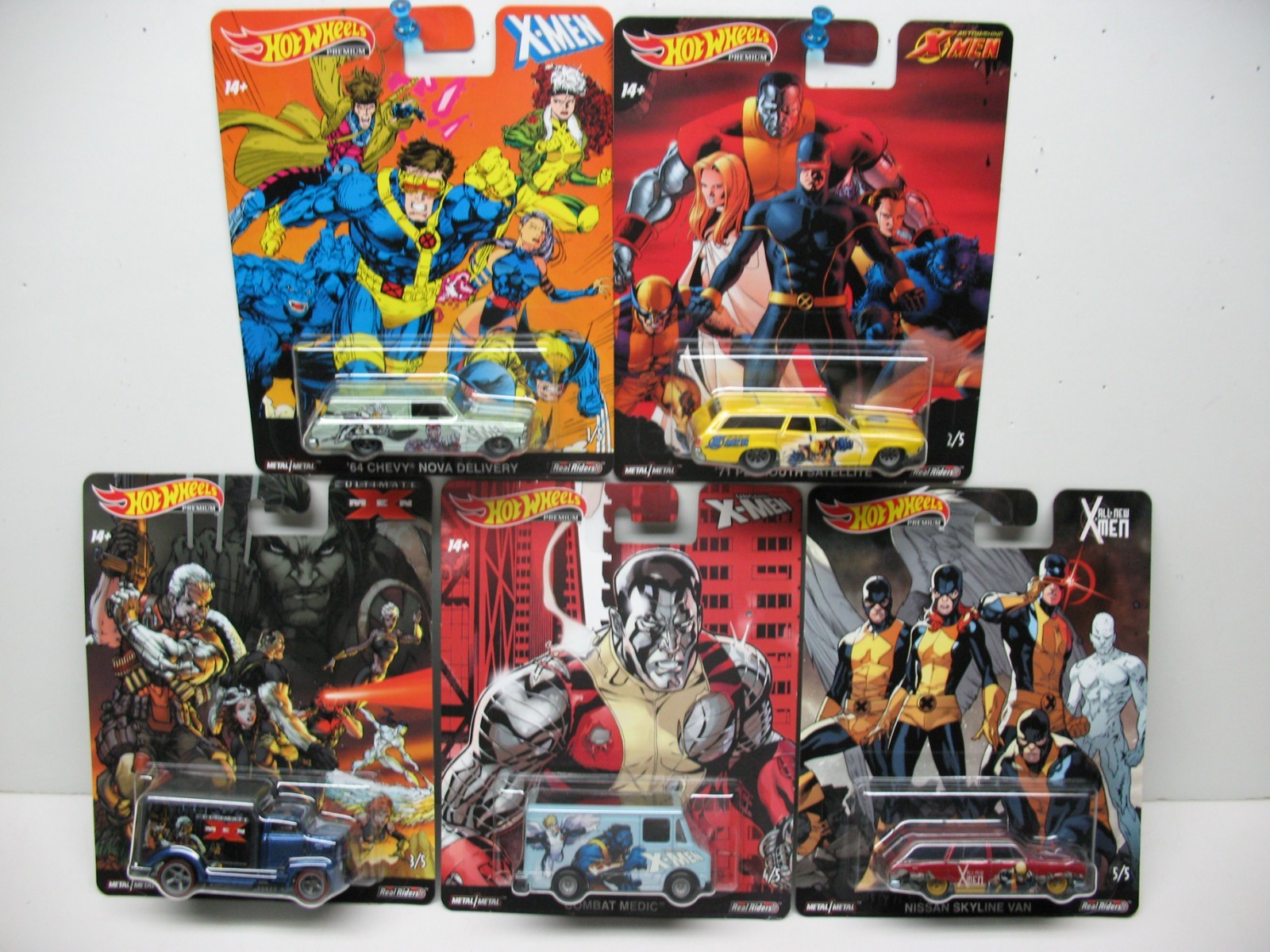 2018 Hot Wheels Premium Pop Culture Marvel X-Men Complete Set of 5 2018 Hot Wheels Premium Pop Culture Marvel X-Men Complete Set of 5