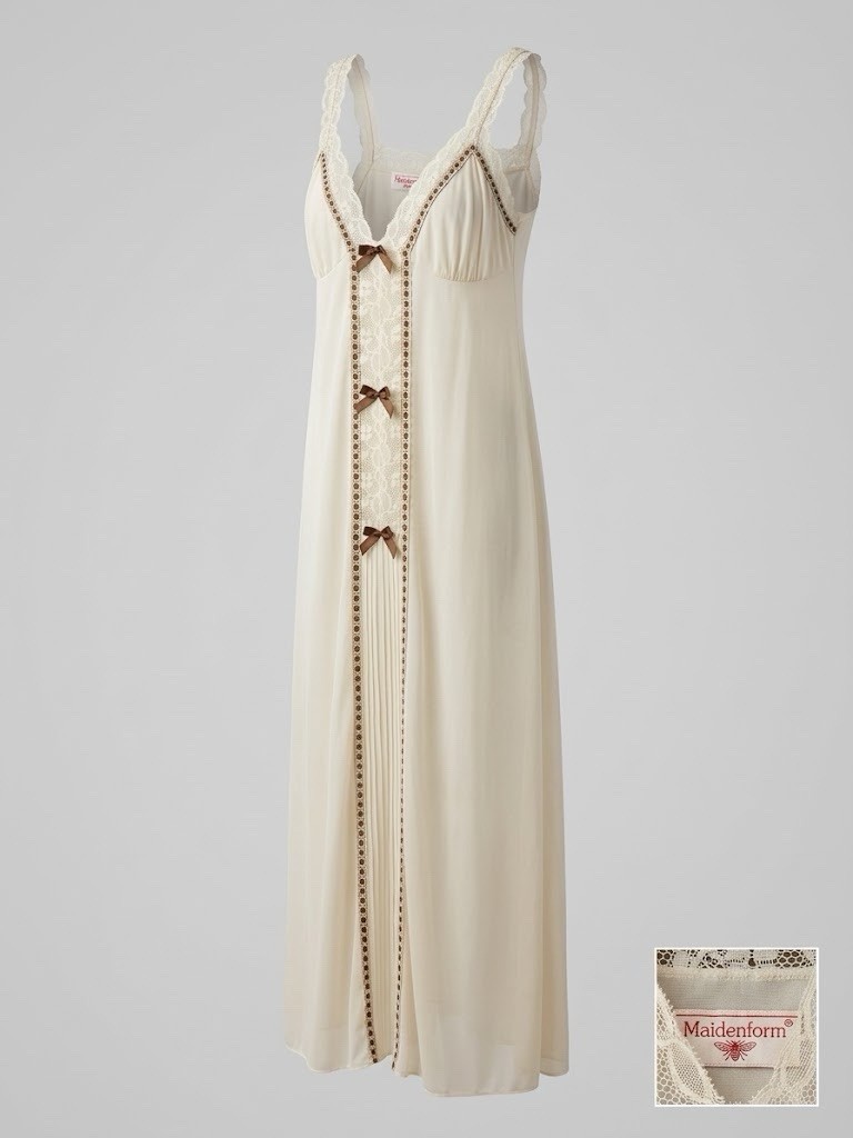 Maidenform Dreamwear Womens Sleeveless V-Neck Lace Gown Ivory Bows Vintage Maidenform Dreamwear Womens Sleeveless V-Neck Lace Gown Ivory Bows Vintage