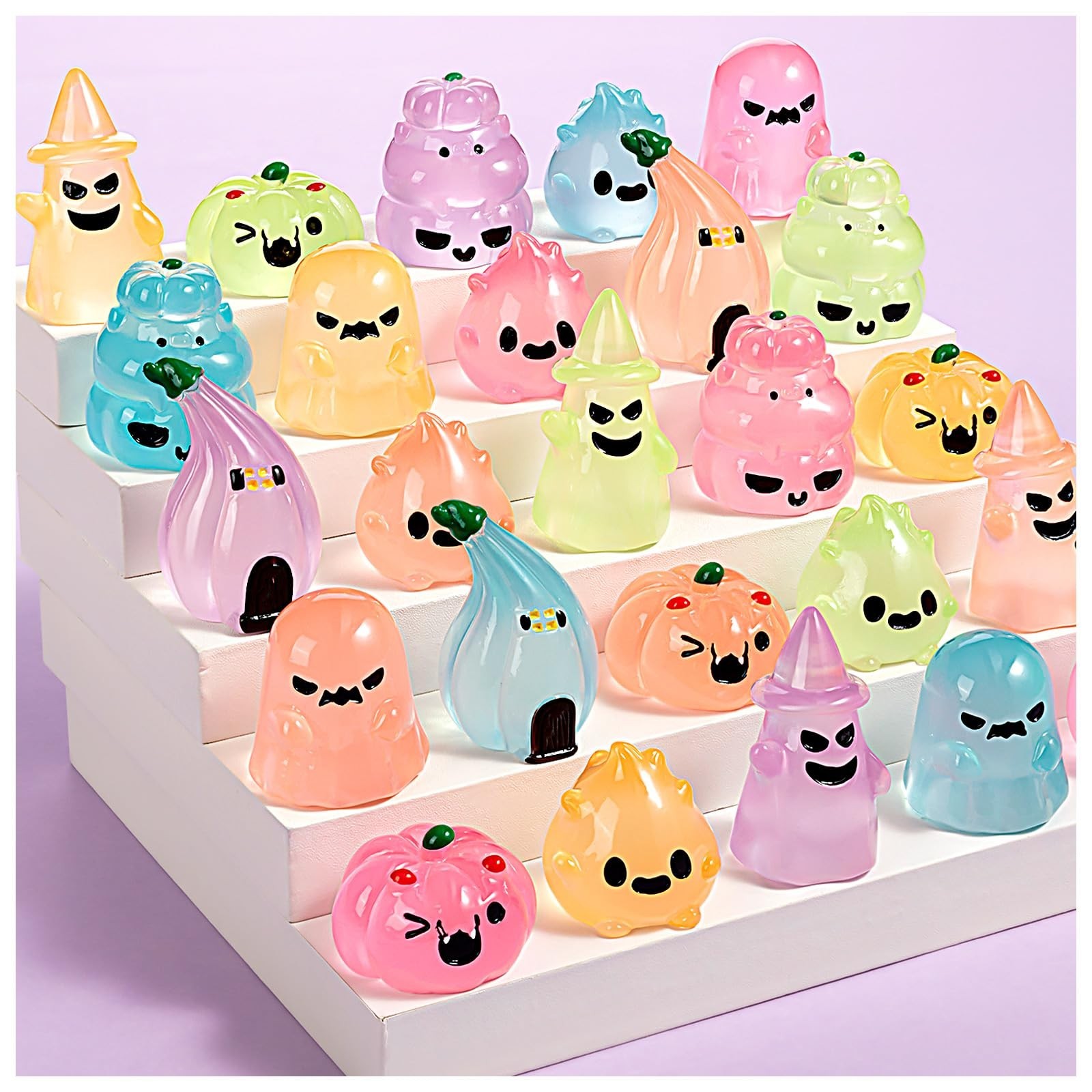 36Pcs Halloween Mini Resin Figures, Glow in Dark Tiny Set, Small Pumpkin Skul... 36Pcs Halloween Mini Resin Figures, Glow in Dark Tiny Set, Small Pumpkin Skul...