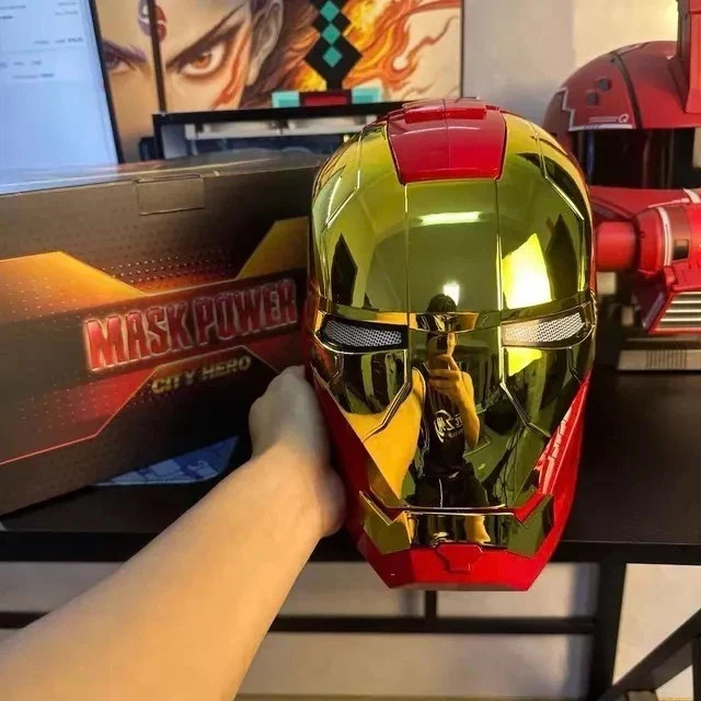 Iron Man Gold MK5 Helmet Electronic Voice Activated Open&Close Mask Autoking