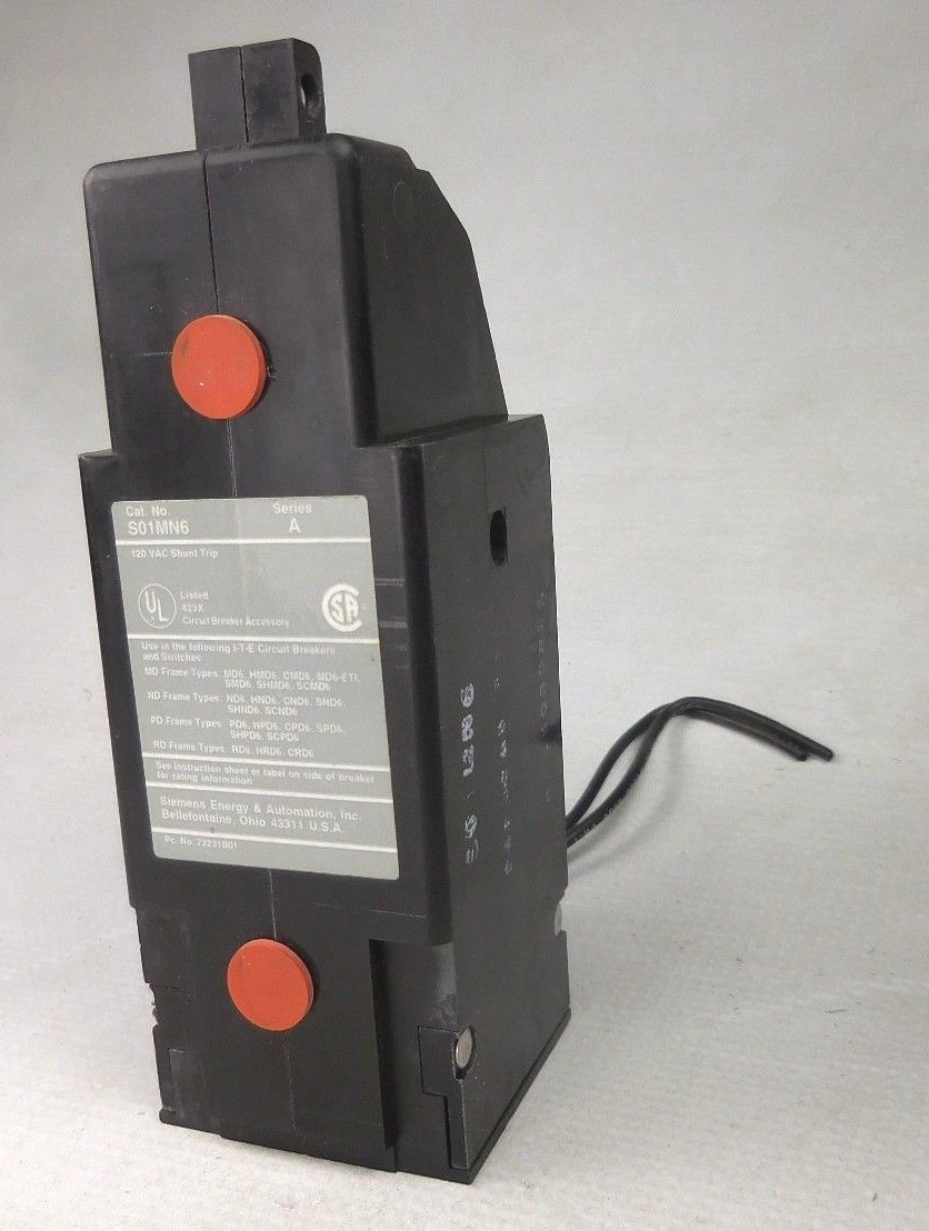 Siemens S01MN6 Shunt Trip Series A 120VAC Sentron Series
