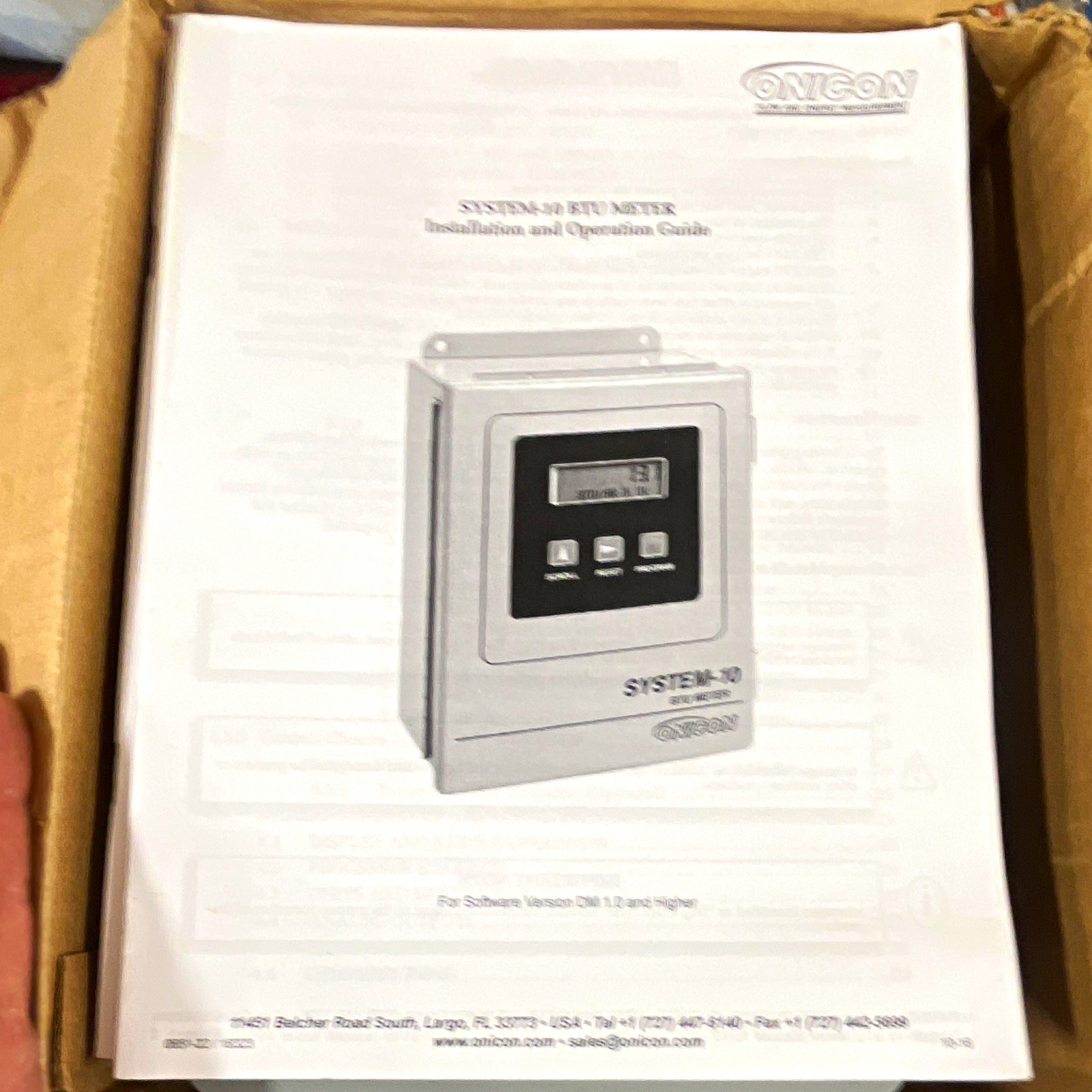 Onicon System-10 Electronic BTU Meter LCD 110V 20A Wall Mount SYS-10-1210-0102 Onicon System-10 Electronic BTU Meter LCD 110V 20A Wall Mount SYS-10-1210-0102