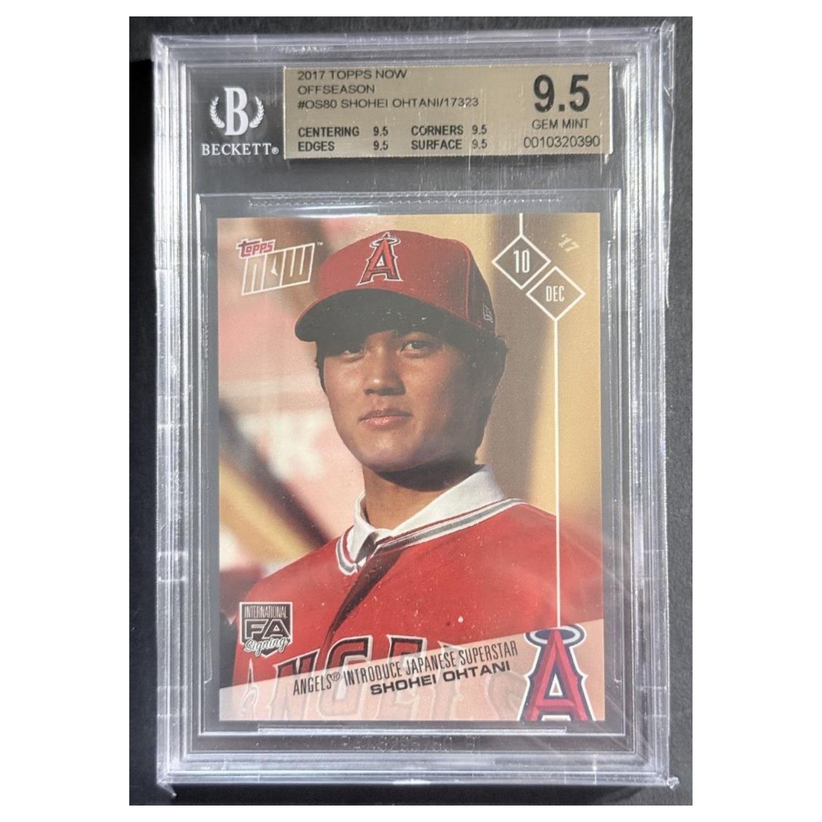 Shohei Ohtani #OS80 BGS 9.5 2017 Topps Now Offseason Baseball Card MLB