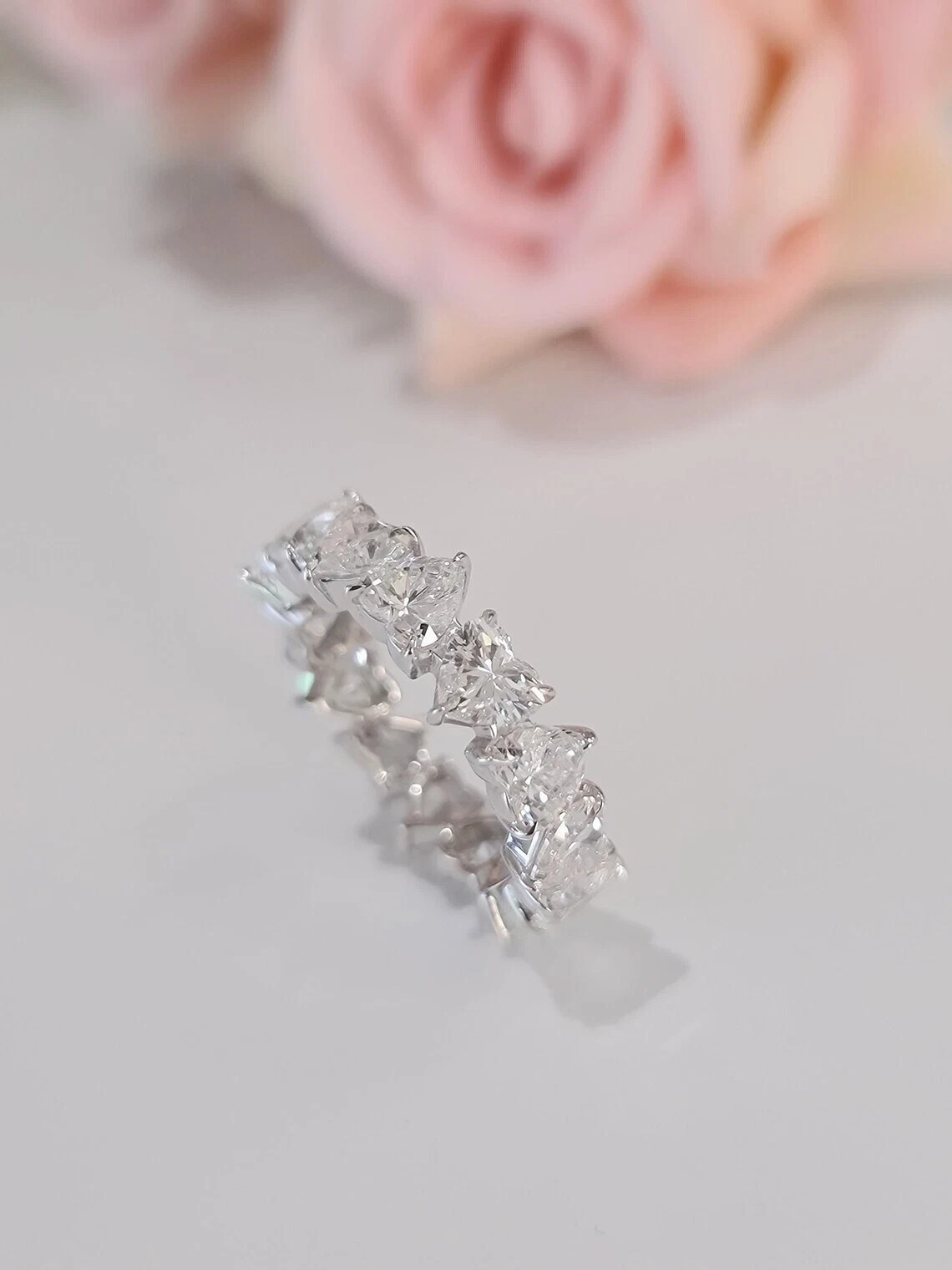 3.50 Ct Heart Shape Natural Diamond Bridal Wedding Band 950 Platinum Size 6 7 8 3.50 Ct Heart Shape Natural Diamond Bridal Wedding Band 950 Platinum Size 6 7 8