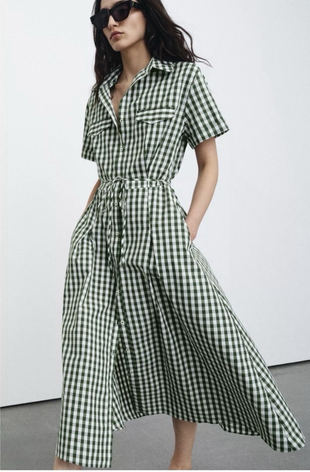 Zara Gingham Check Shirt dress, size small, ZW collection Zara Gingham Check Shirt dress, size small, ZW collection
