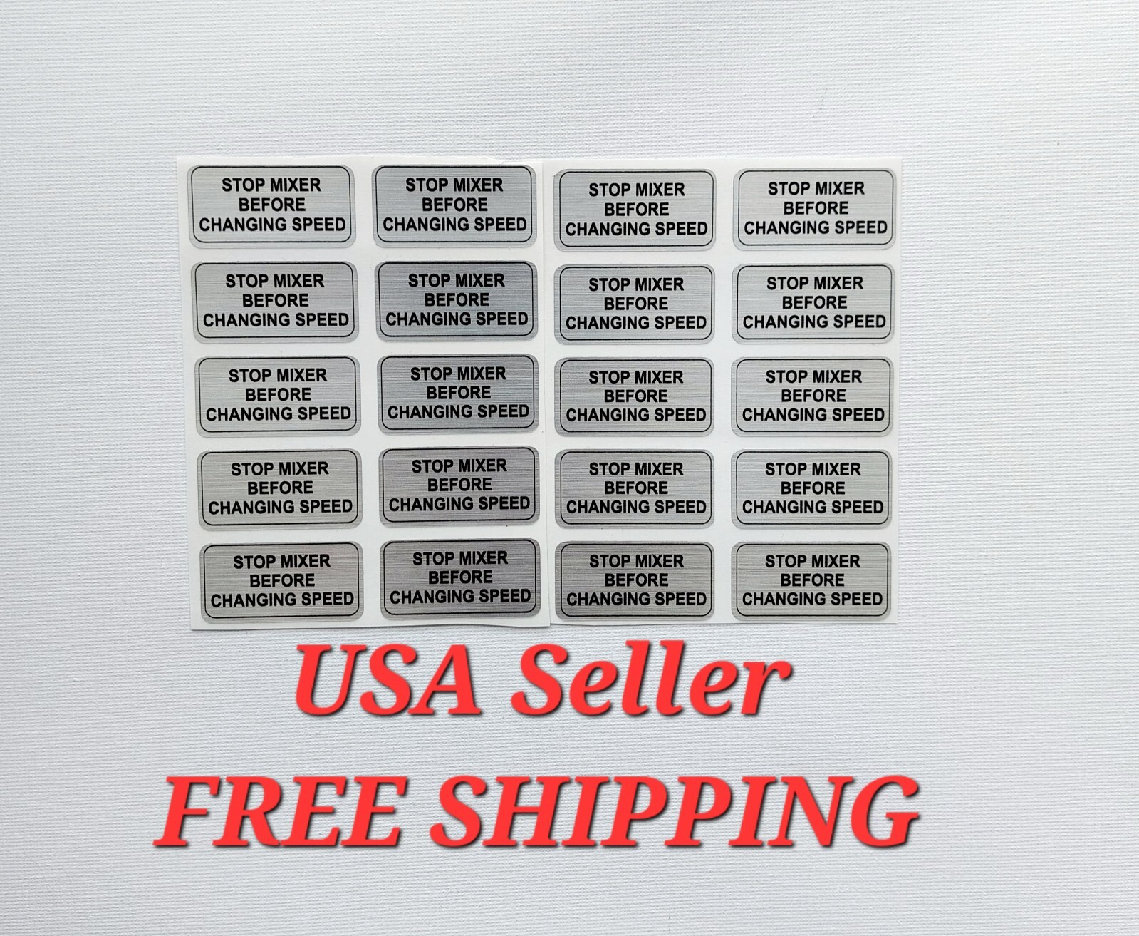 Hobart Label, Stop Mixer Before Changing Speed,  20 pack