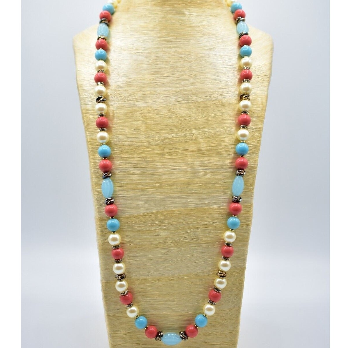 R.J Graziano Vintage Crystal Necklace Beaded Station Neiman Marcus $190 NOS BinE