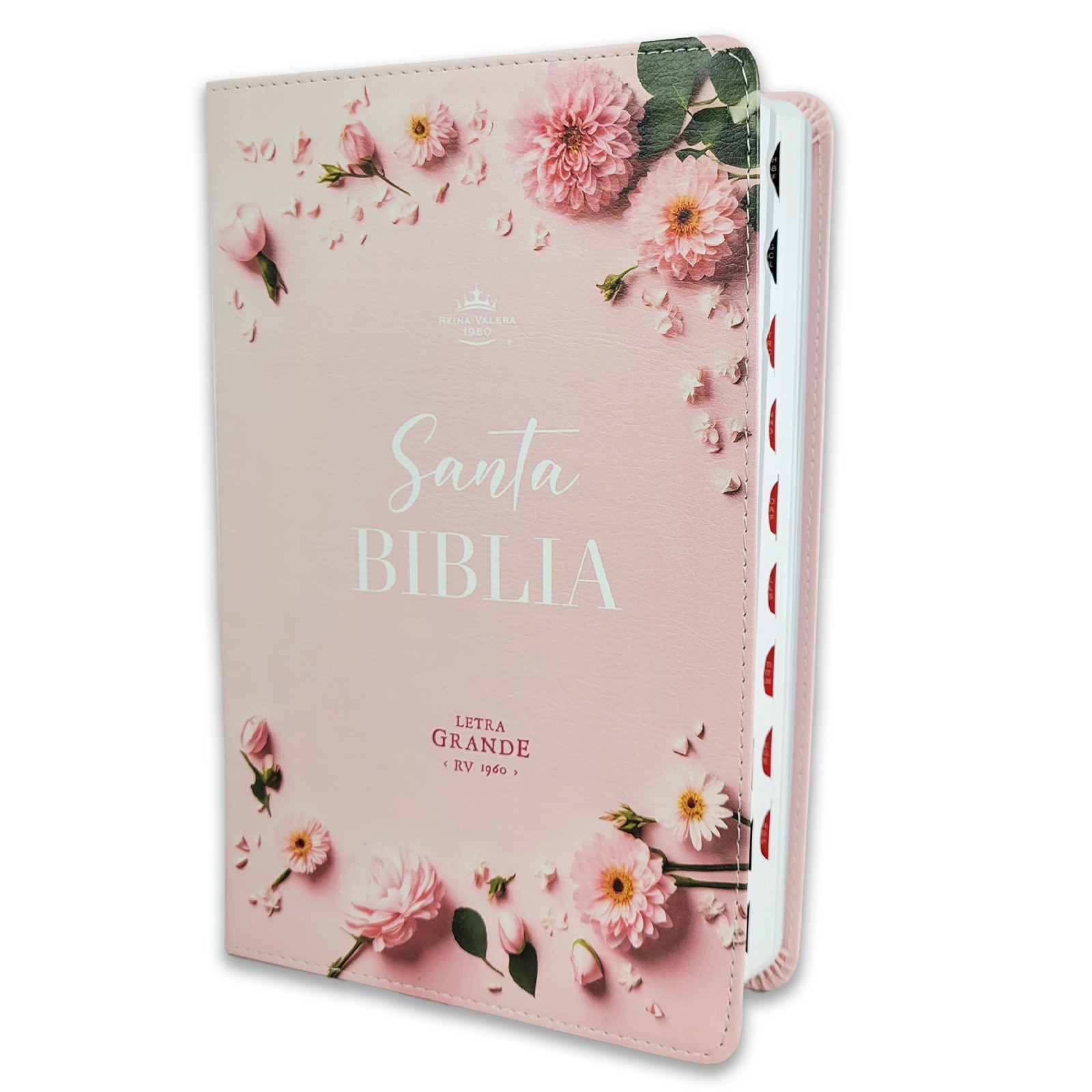 Biblia Letra Grande 12 puntos para Mujer RV1960 imit piel rosa floral con indice Biblia Letra Grande 12 puntos para Mujer RV1960 imit piel rosa floral con indice