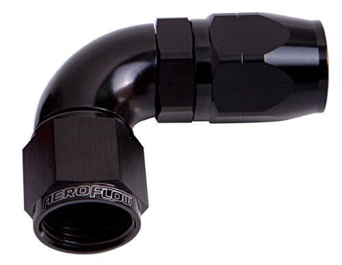 AeroFlow Full Flow Swivel 90° Hose End -12AN (AF553-12BLK)