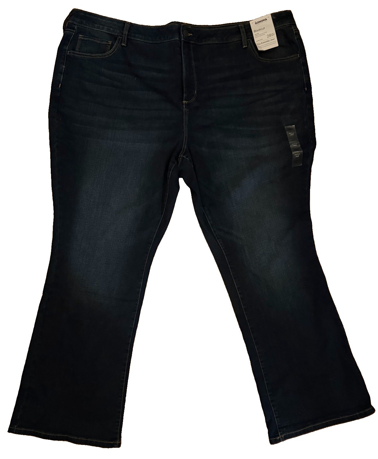 Sonoma Goods For Life Everyday Jean Bootcut Mid Rise Dark Wash Navy Blue 28W NWT