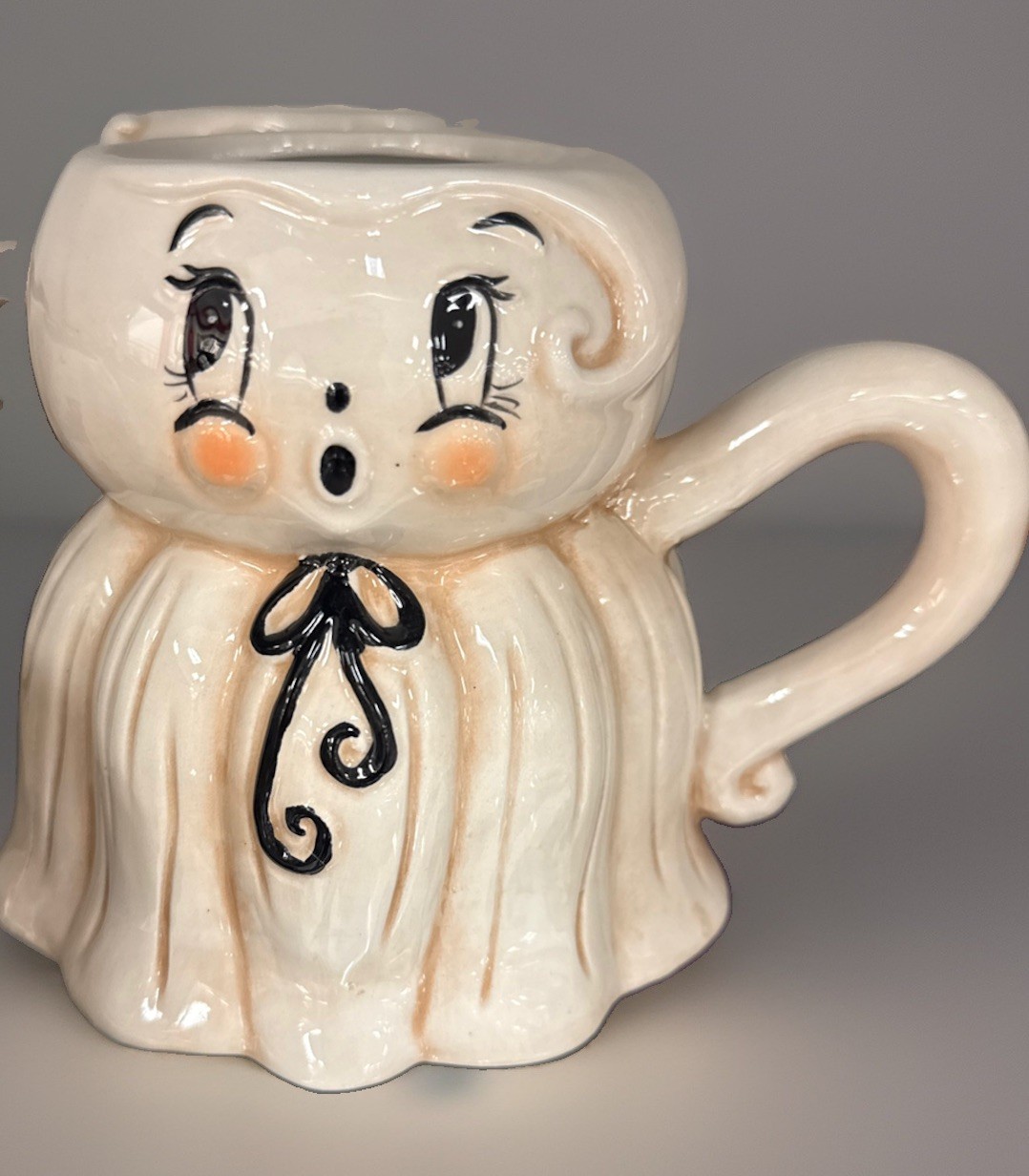 Johanna Parker Halloween Ghost Wearing a Bow Tie Mug Johanna Parker Halloween Ghost Wearing a Bow Tie Mug