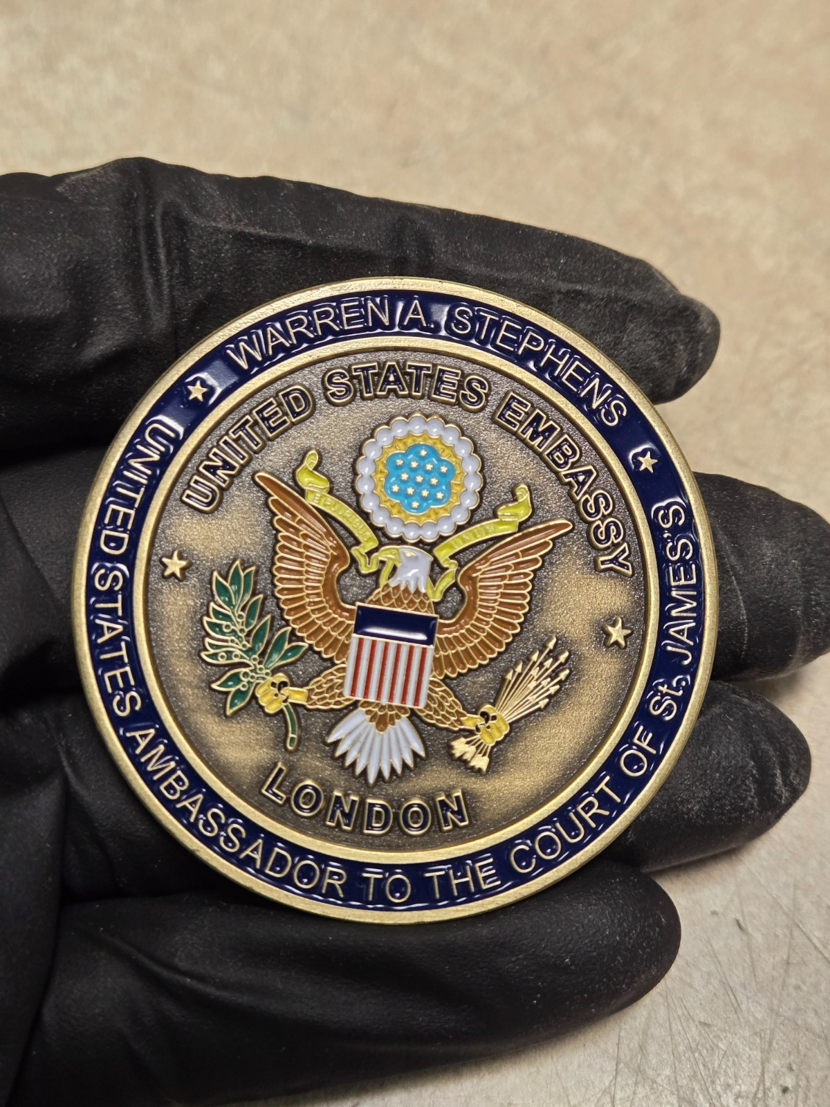 RARE Warren A Stephens US Embassy London Challenge Coin Winfield House RARE Warren A Stephens US Embassy London Challenge Coin Winfield House