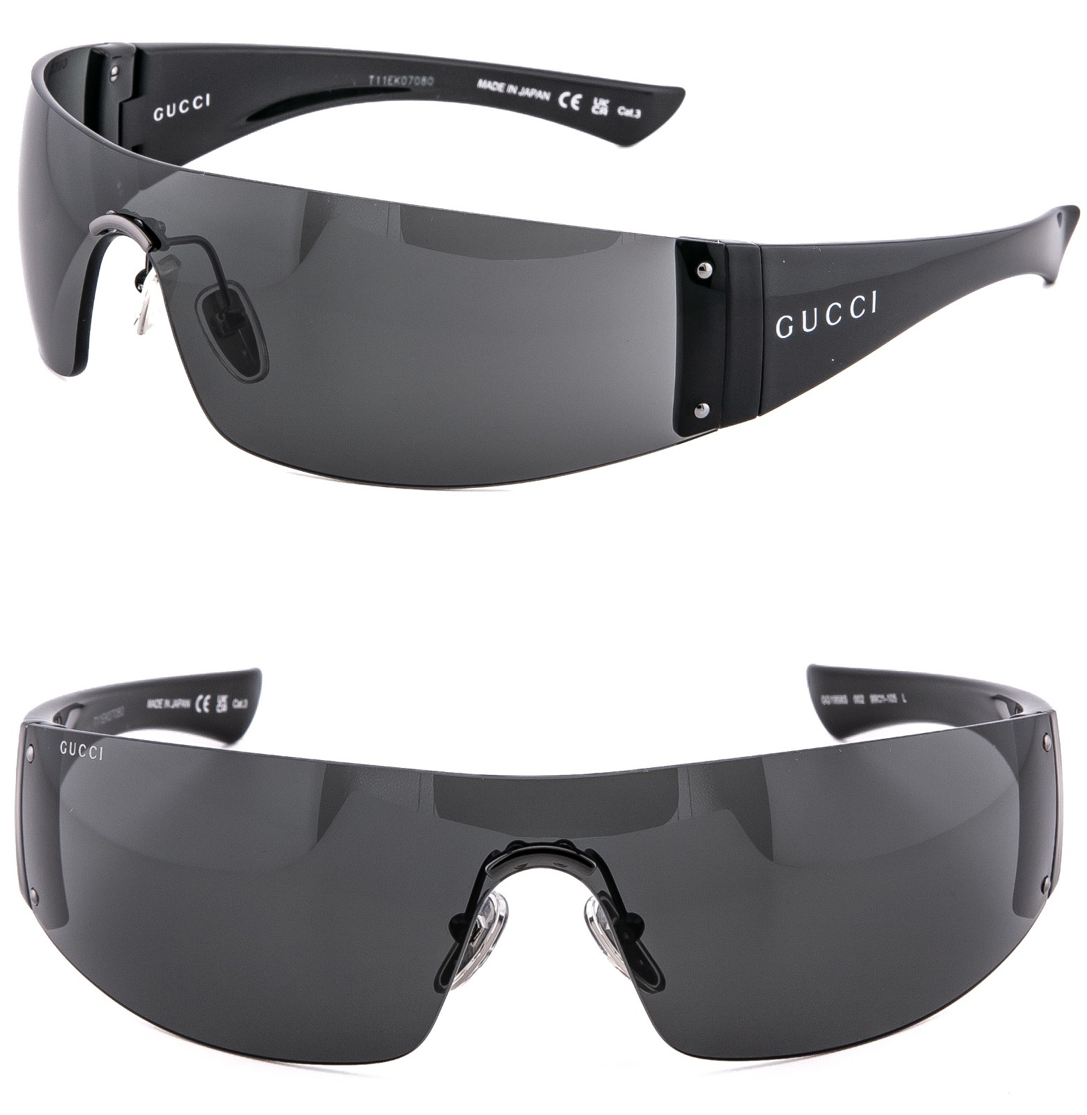 GUCCI GG1958S Black Narrow Wrap 1958 Logo Fashion Unisex Sunglass 002 Authentic GUCCI GG1958S Black Narrow Wrap 1958 Logo Fashion Unisex Sunglass 002 Authentic