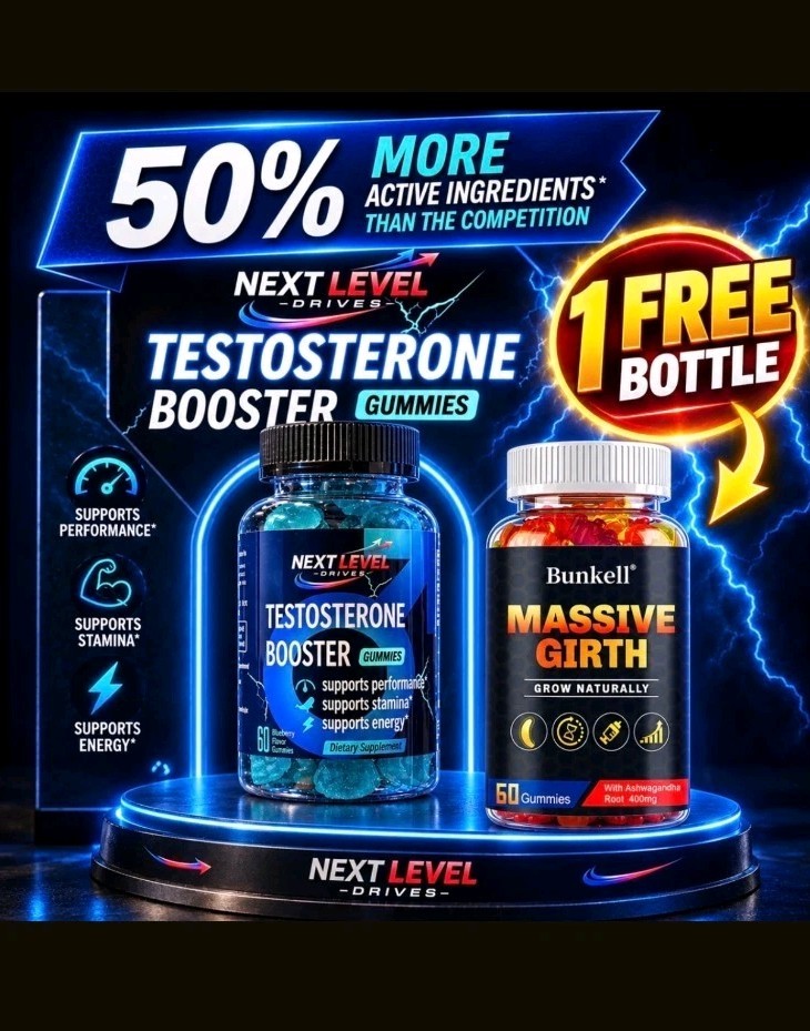 Male Enhancement Gummies - Stamina, Energy 60 Blue Chews + Free Massive Girth