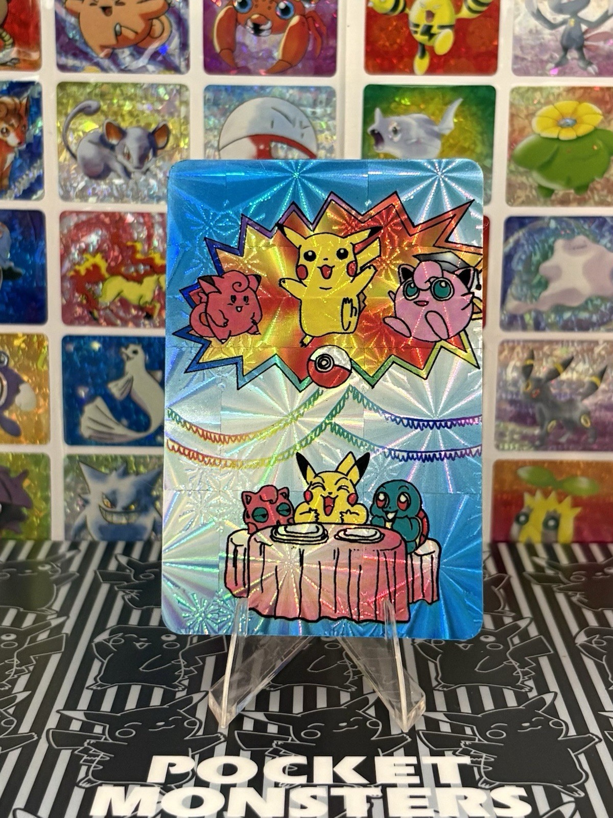 Pokemon Pikachu Vintage Pocket Monsters Vending HOLO Prism Sticker 1998 Anime