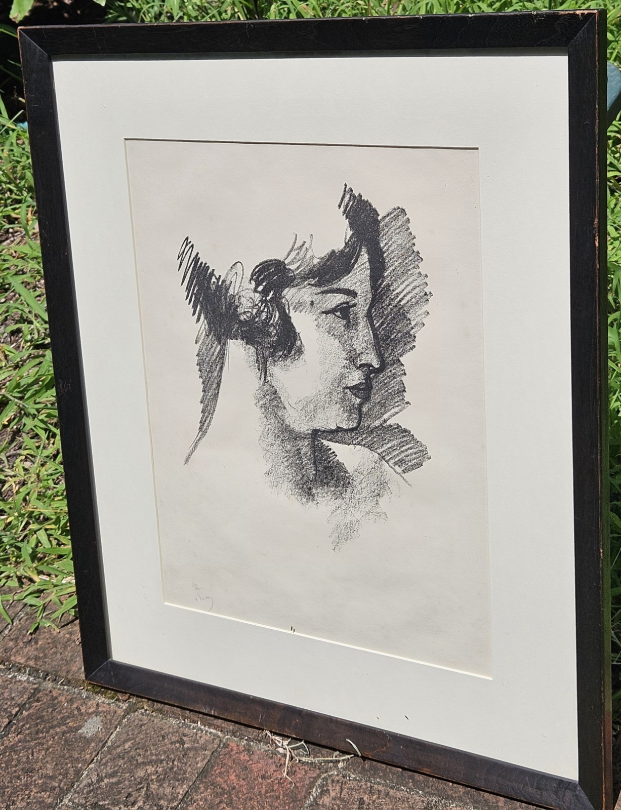 1927 ANDRE DERAIN Head of Woman in Profile Lithograph Print Signed Ed.100