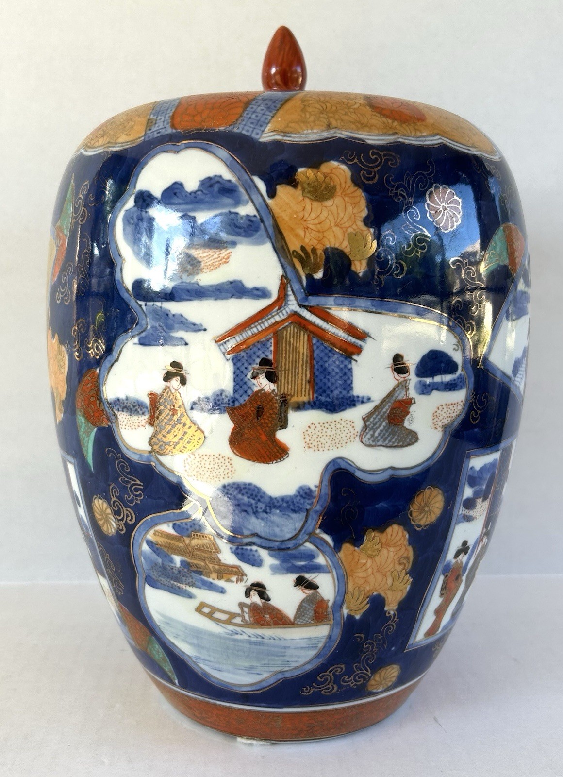 Japanese Imari Style Temple Ginger Jar 12 Japanese Imari Style Temple Ginger Jar 12