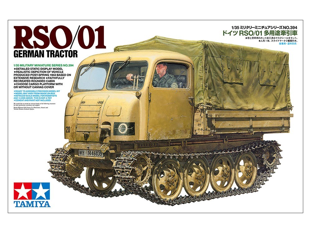 Tamiya 35394 German Tractor RSO/01 1/35 Scale Plastic Model Kit