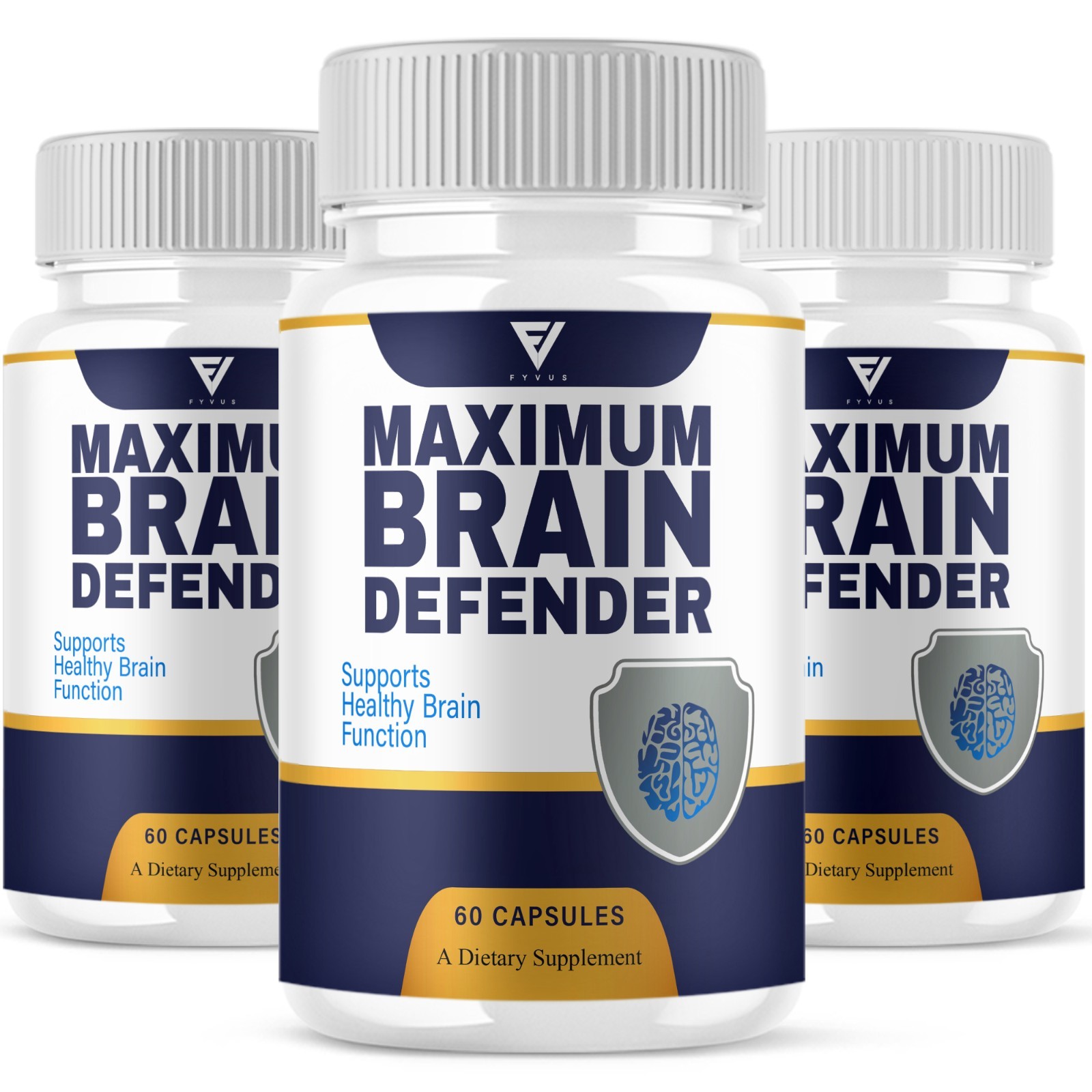 (3 Pack) Brain Defender Advanced Memory Support Supplement Pills (180 Capsules)