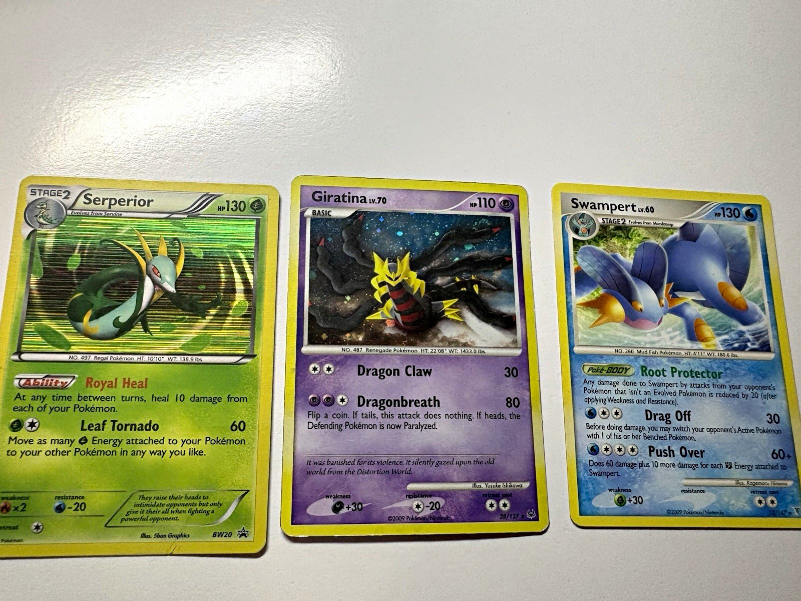Pokémon TCG Serperior BW20 Giratina 28/127 Swampert 12/147 3-Card Lot Pokémon TCG Serperior BW20 Giratina 28/127 Swampert 12/147 3-Card Lot