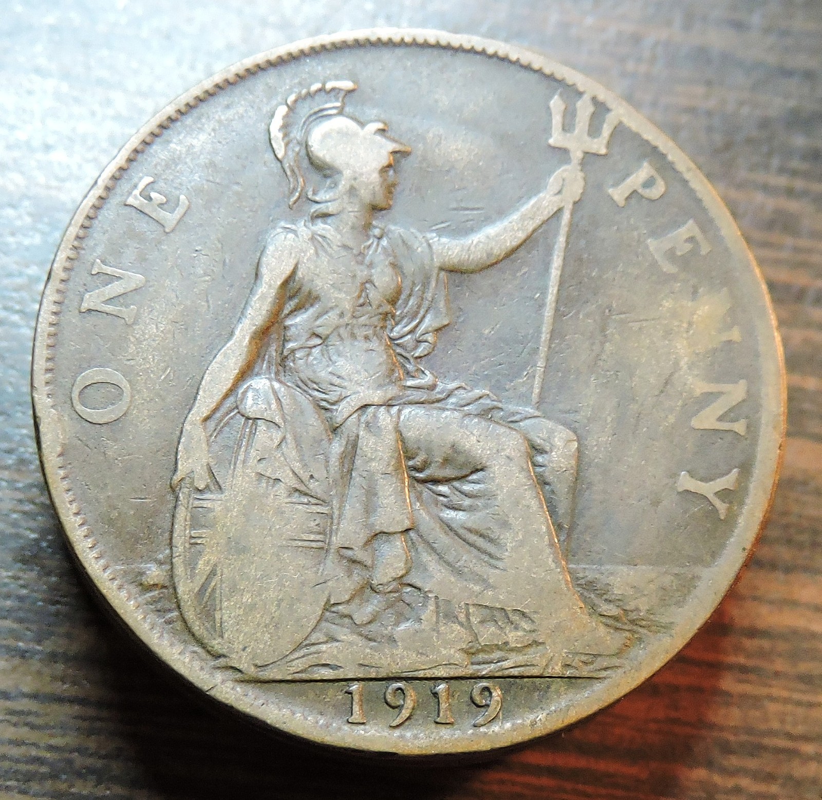 1919 Great Britain UK Large Penny George V 1919 Great Britain UK Large Penny George V