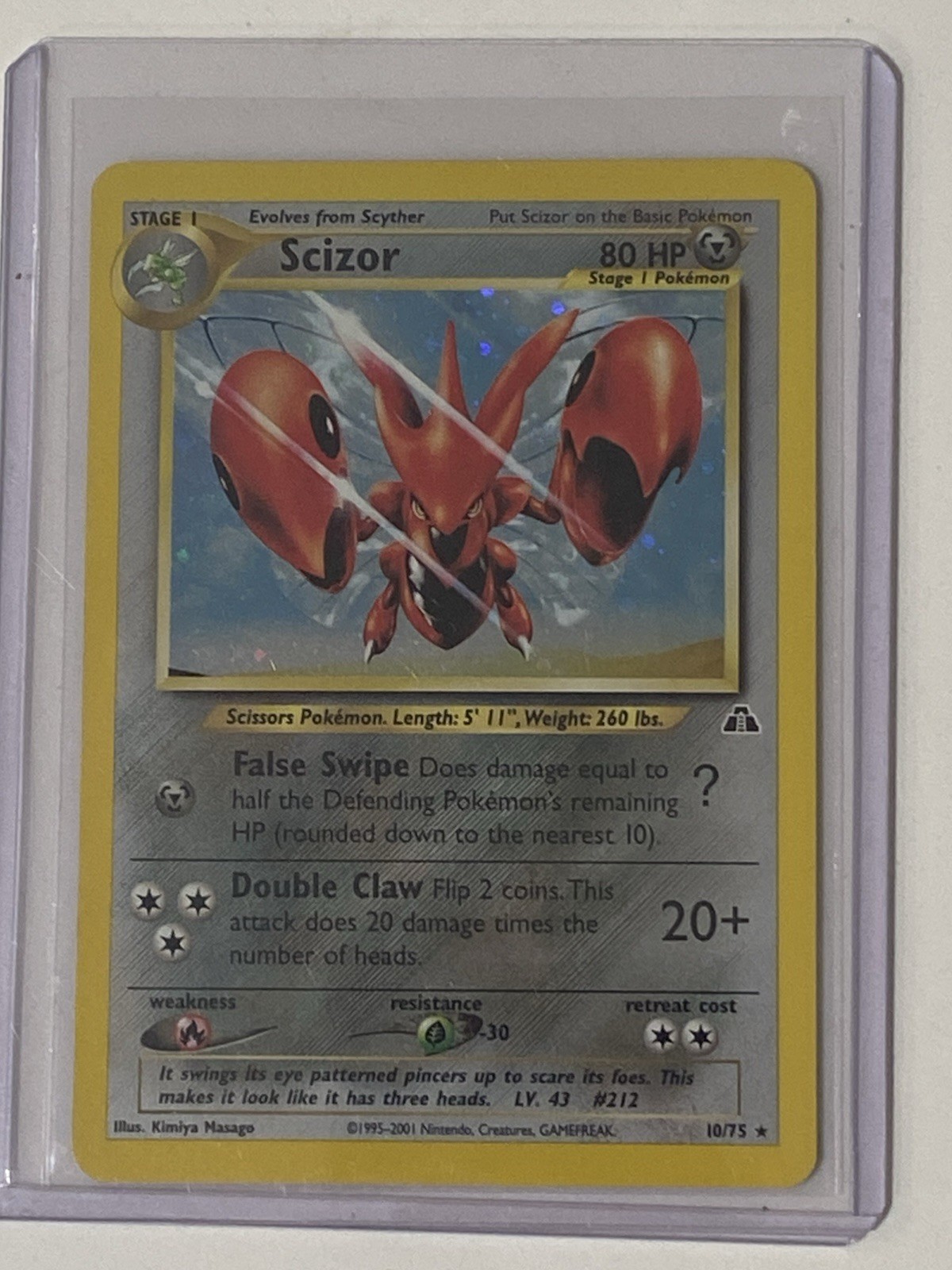 1995-2001 POKEMON CARD SCIZOR 10/75 RARE HOLO BASE SET 1995-2001 POKEMON CARD SCIZOR 10/75 RARE HOLO BASE SET