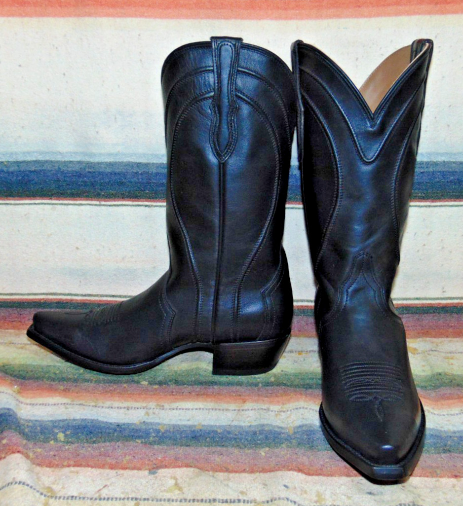 Womens Rujo The Abby Onyx Black Caravan Calfskin Cowboy Boots 8 M New in Box