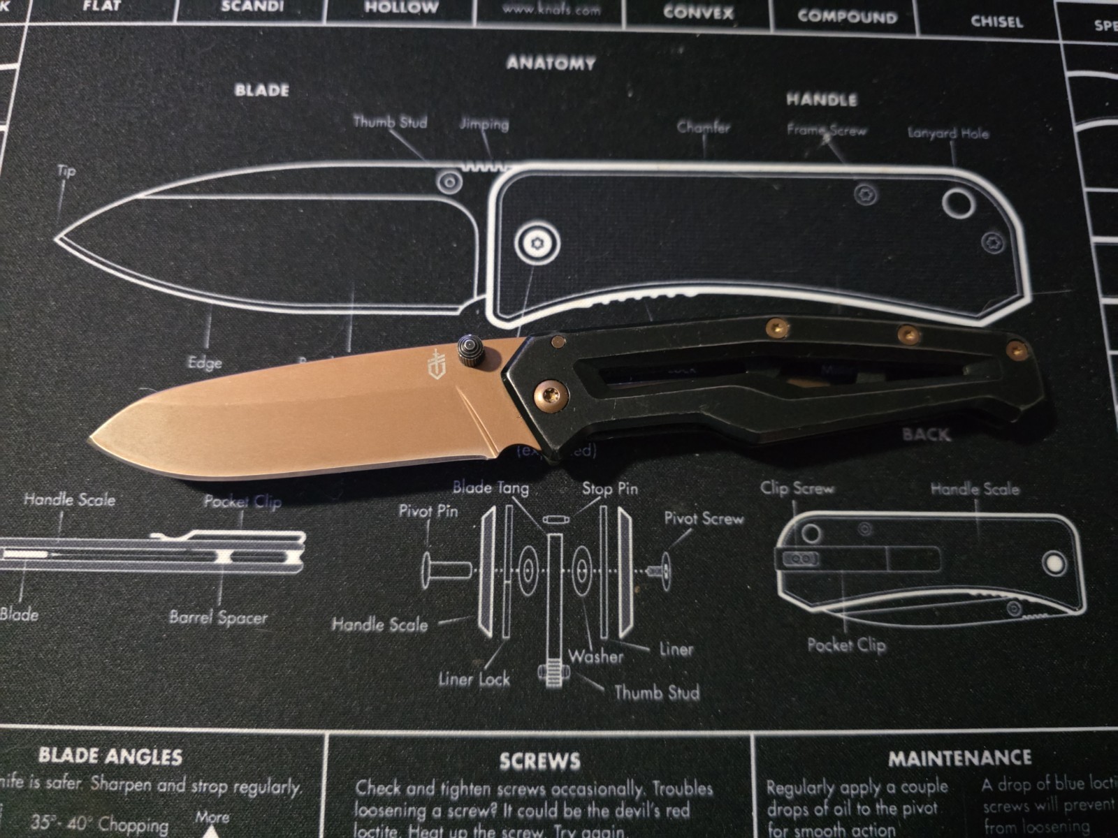 Gerber Paralite Rose Pocket Knife Frame Lock Plain Edge Blade