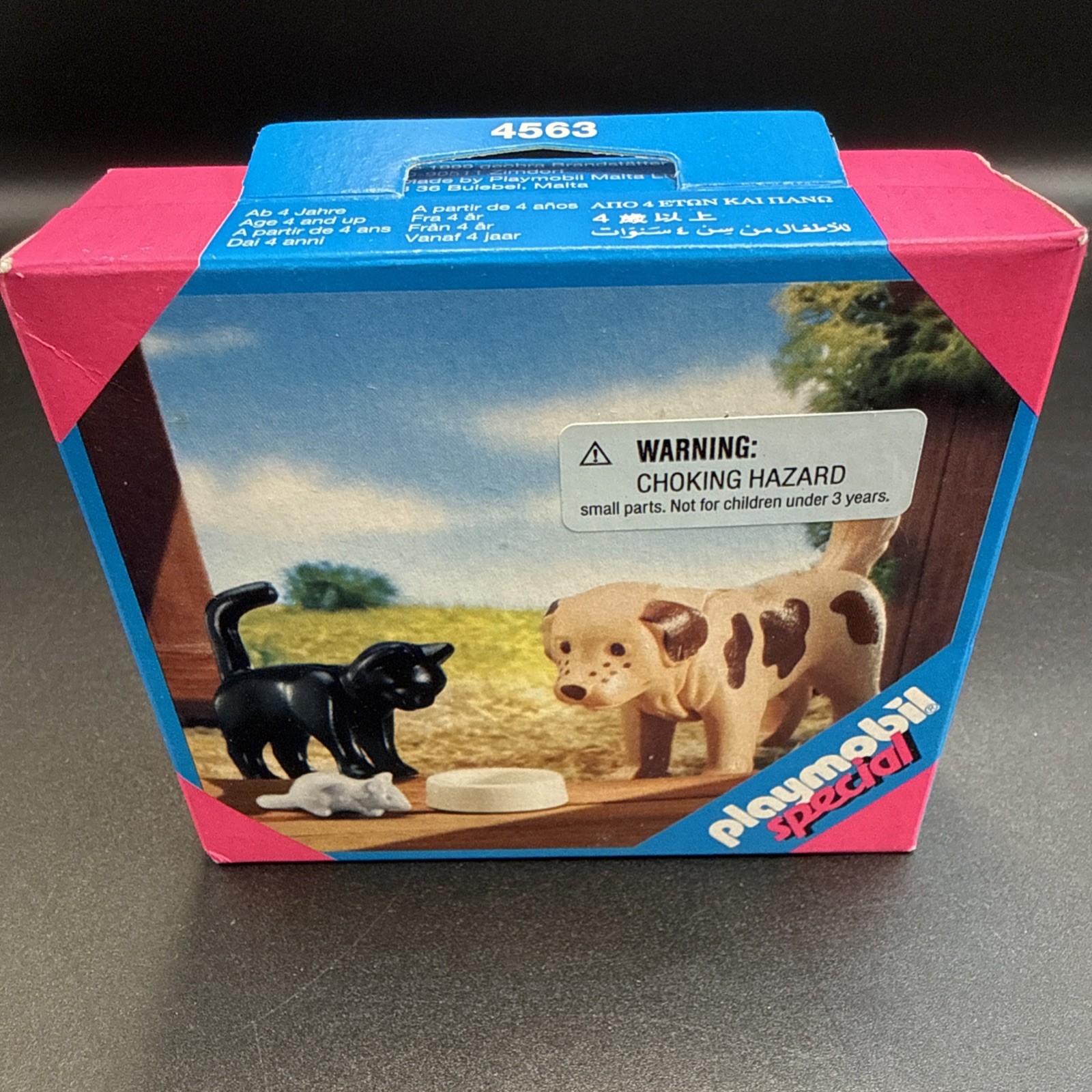 New Vintage Sealed 1999 Playmobil Special Dog, Cat & Mouse 4563