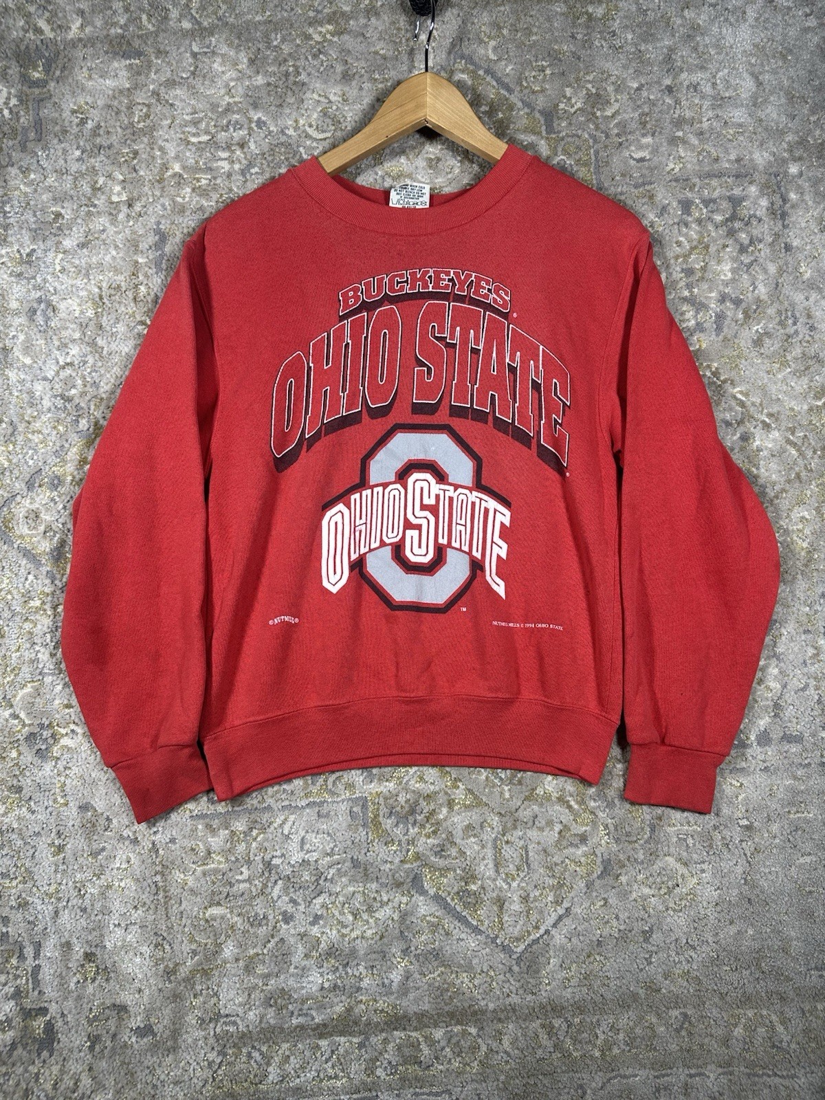Vtg 1994 Nutmeg Mills Ohio State Buckeyes Sweatshirt Medium Red Crewneck Vtg 1994 Nutmeg Mills Ohio State Buckeyes Sweatshirt Medium Red Crewneck