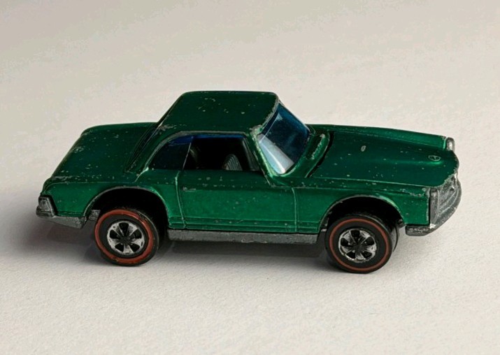 Vintage Hot Wheels Redline 1969 Mercedes Benz 280SL Green Nice Vintage Hot Wheels Redline 1969 Mercedes Benz 280SL Green Nice