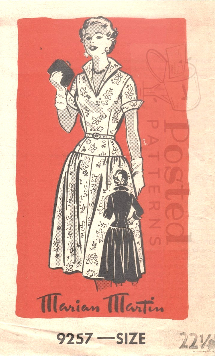 Marian Martin 9257 Bust 42 Sewing Pattern Vintage Dress 50s Assembly Required