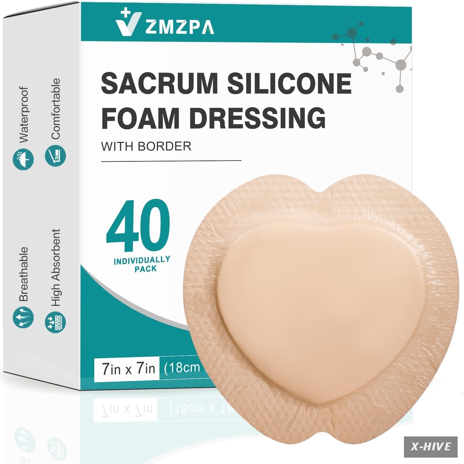 Large Sacral Foam Dressing 7x7\