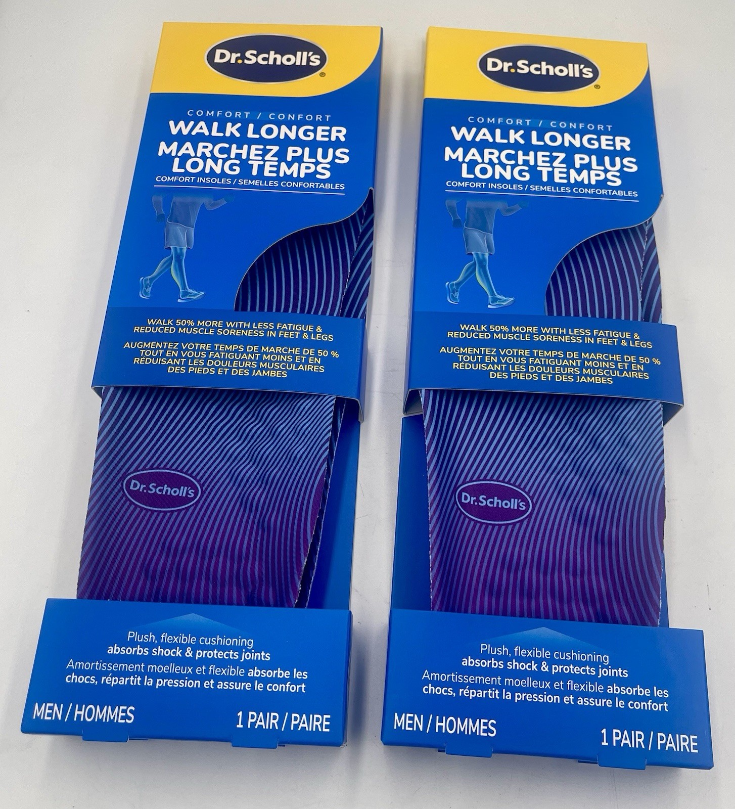 Lot of 2 Dr Scholls Walk Longer Insoles Mens 8-14 Trim To Fit Comfort Gel Lot of 2 Dr Scholls Walk Longer Insoles Mens 8-14 Trim To Fit Comfort Gel