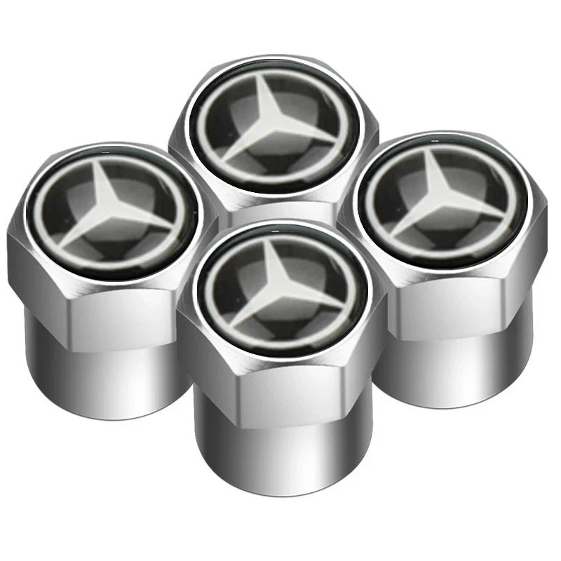Mercedes Benz Tire Valve Caps Set of 4 Dust Covers