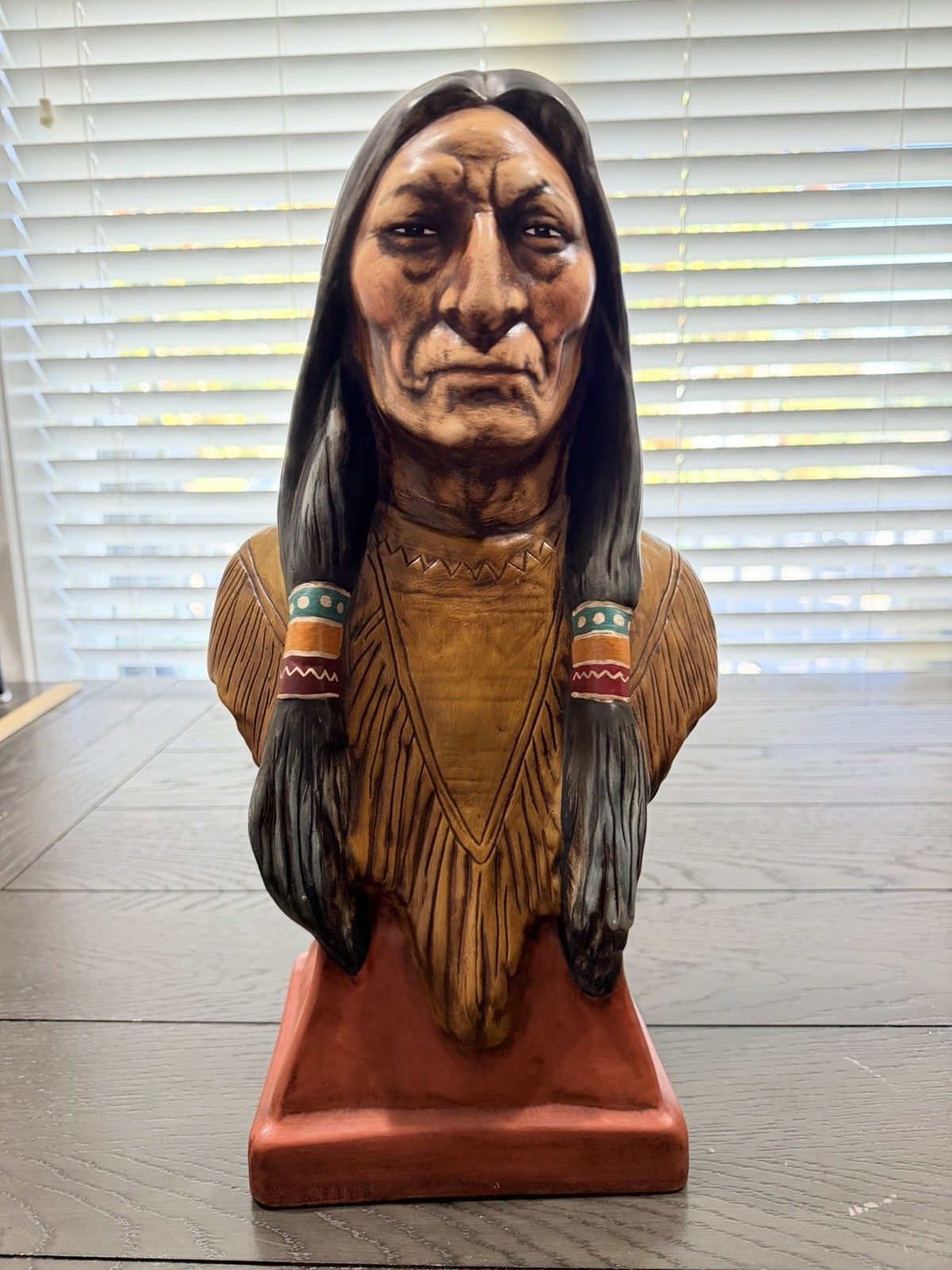 Vintage Warrior Native American Indian Chief Jan 1974 Bust Statue ceramic Rare Vintage Warrior Native American Indian Chief Jan 1974 Bust Statue ceramic Rare