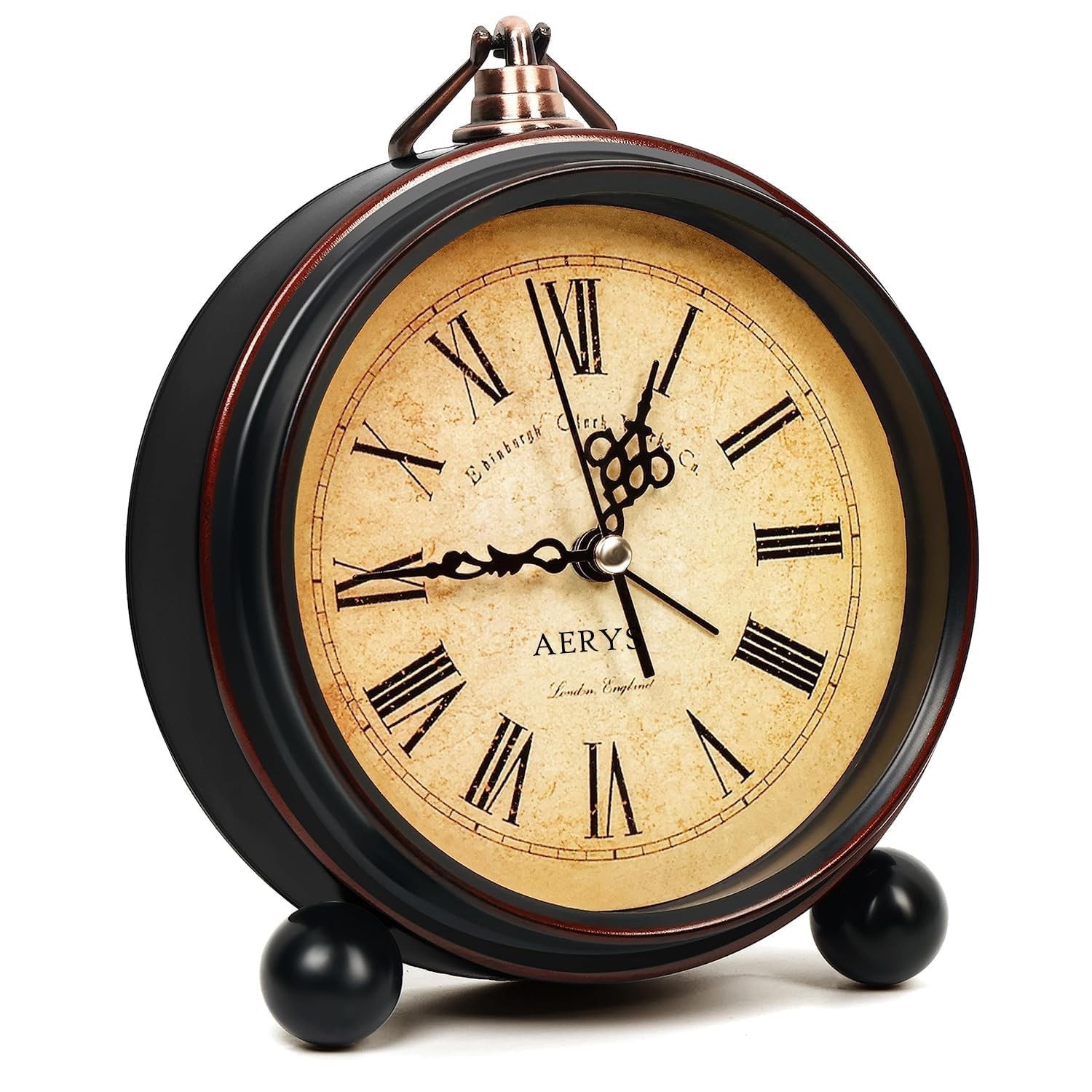 Vintage Style Alarm Clock with Roman Numerals | Analog Alarm Table Clock | An...
