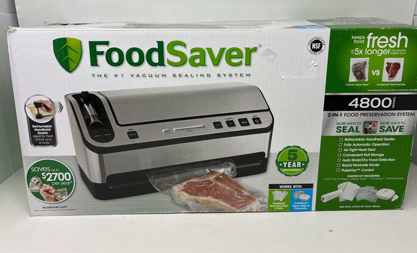 FoodSaver® 4800 Series 2-in-1 Automatic Vacuum Sealing System Starter Kit, v4840 FoodSaver® 4800 Series 2-in-1 Automatic Vacuum Sealing System Starter Kit, v4840