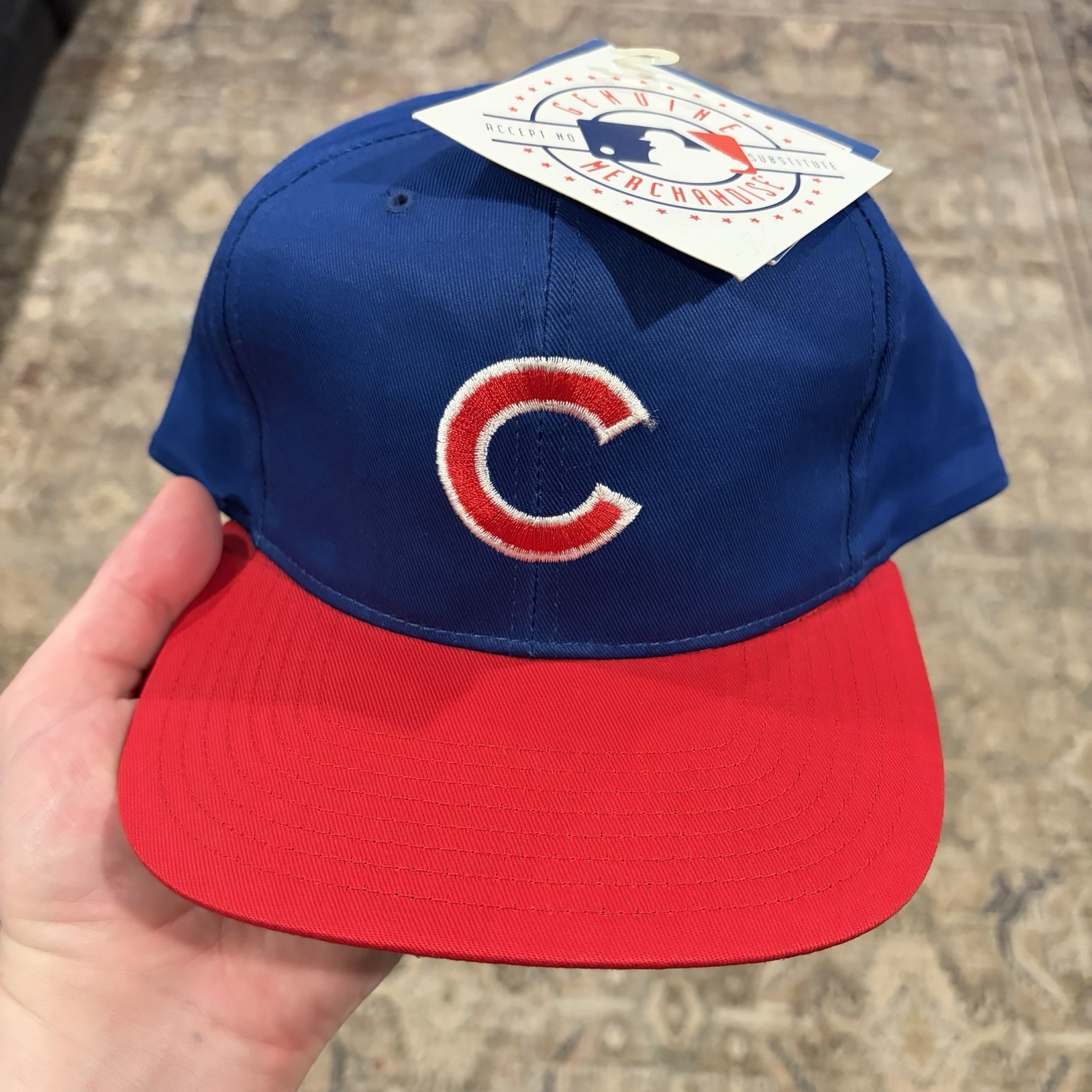 Vintage Chicago Cubs Snapback Hat Twins Ent MLB Baseball Blue Red Plain Logo New