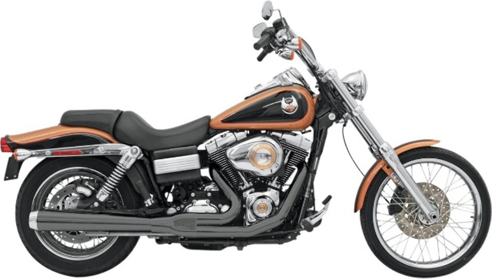 BASSANI XHAUST 13121J Road Rage Exhaust - Black - Long - \'06-\'17 FXD