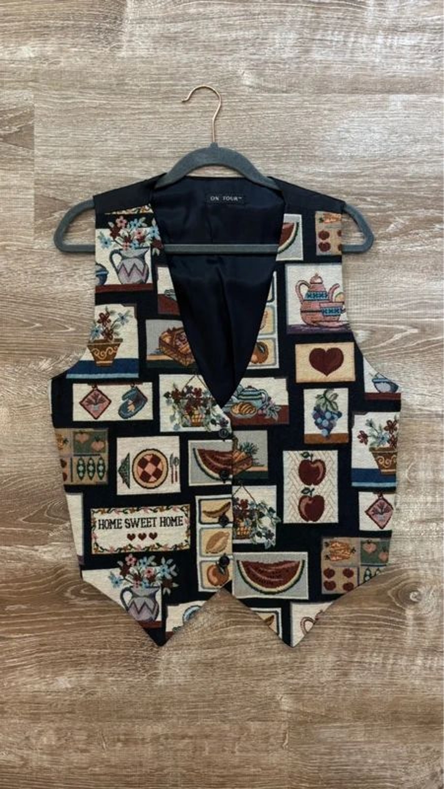 Vintage On Tour Tapestry Vest | 100% Cotton | Teacher-core | Large