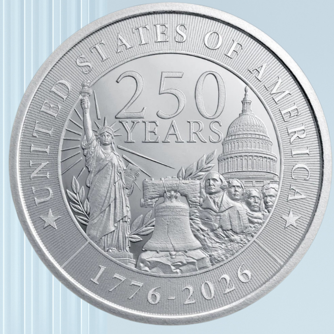 1 oz 999 Fine Silver USA 250th Anniversary Silver Round GSM Eagle Flag 1 oz 999 Fine Silver USA 250th Anniversary Silver Round GSM Eagle Flag