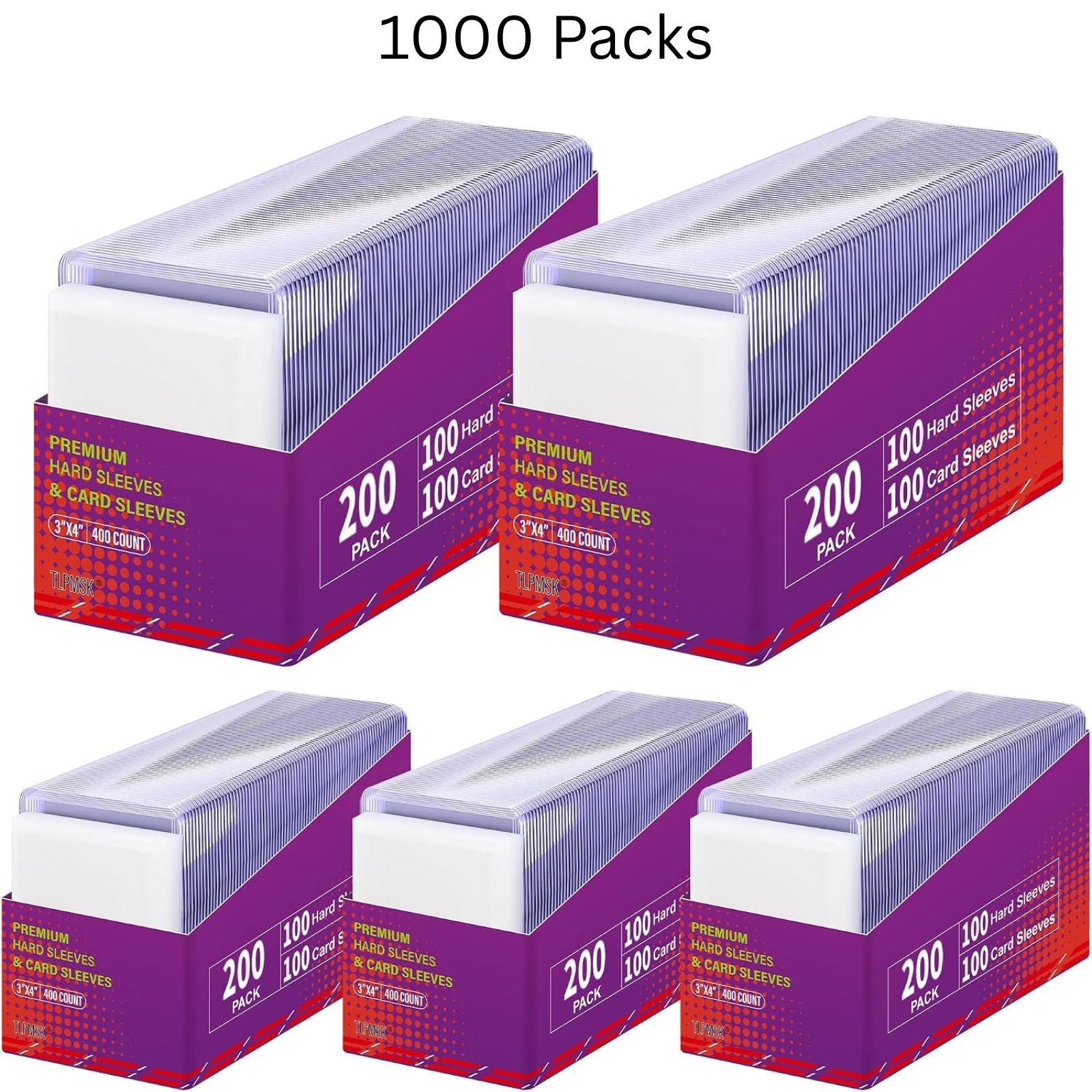 1000 Card Sleeves Top Loaders for Cards 3X4 Baseball Card Protectors Toploaders 1000 Card Sleeves Top Loaders for Cards 3X4 Baseball Card Protectors Toploaders