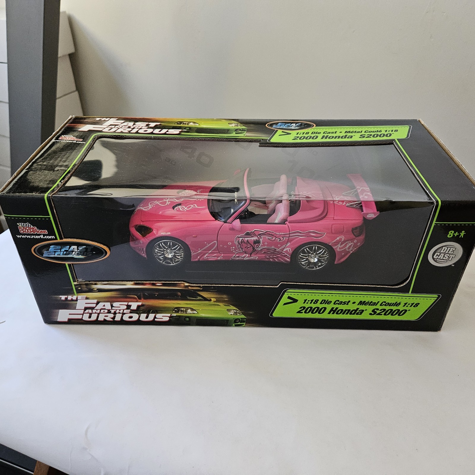 Ertl Racing Champions Fast and the Furious 2000 Honda Pink 1/18 Scale Diecast Ertl Racing Champions Fast and the Furious 2000 Honda Pink 1/18 Scale Diecast